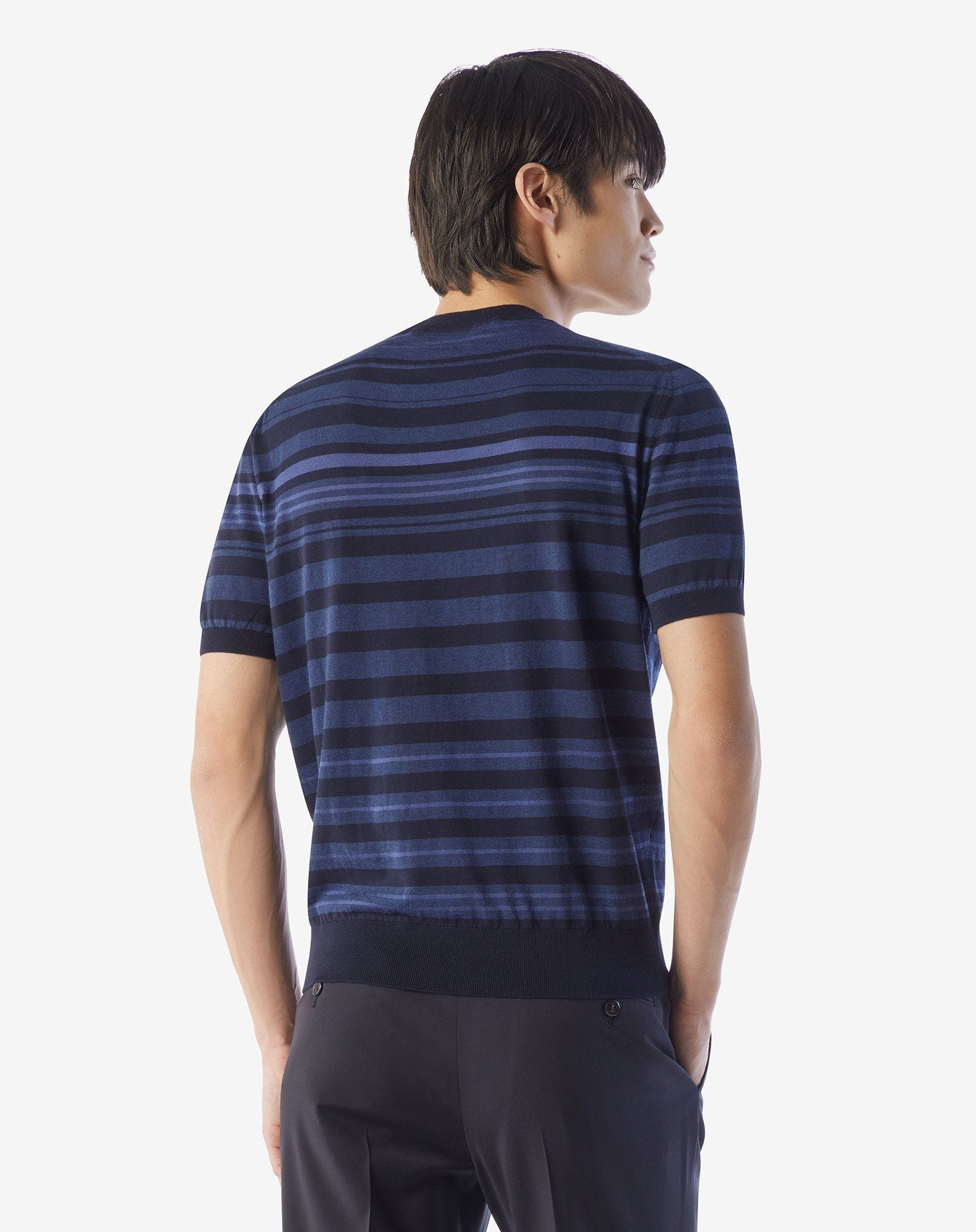 Blue ice cotton and silk knitwear - 3