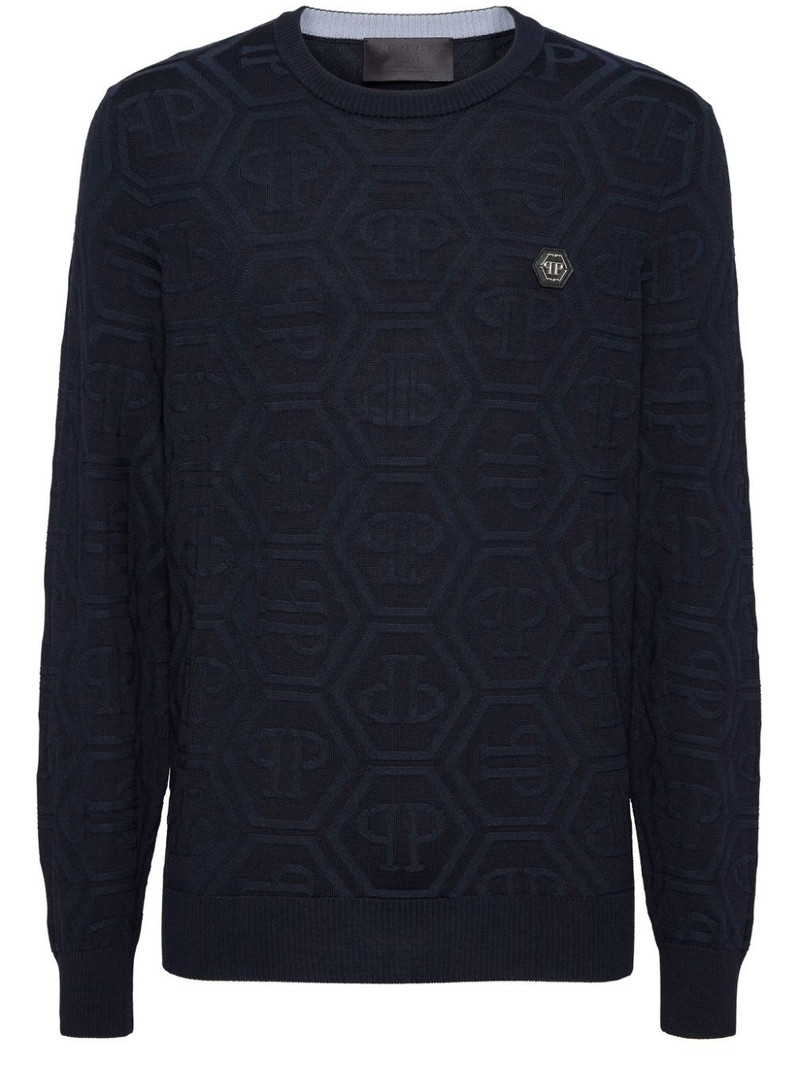 monogram-jacquard sweater 1