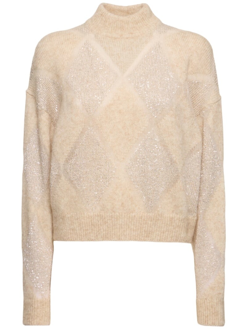 Embellished mohair blend sweater - 1