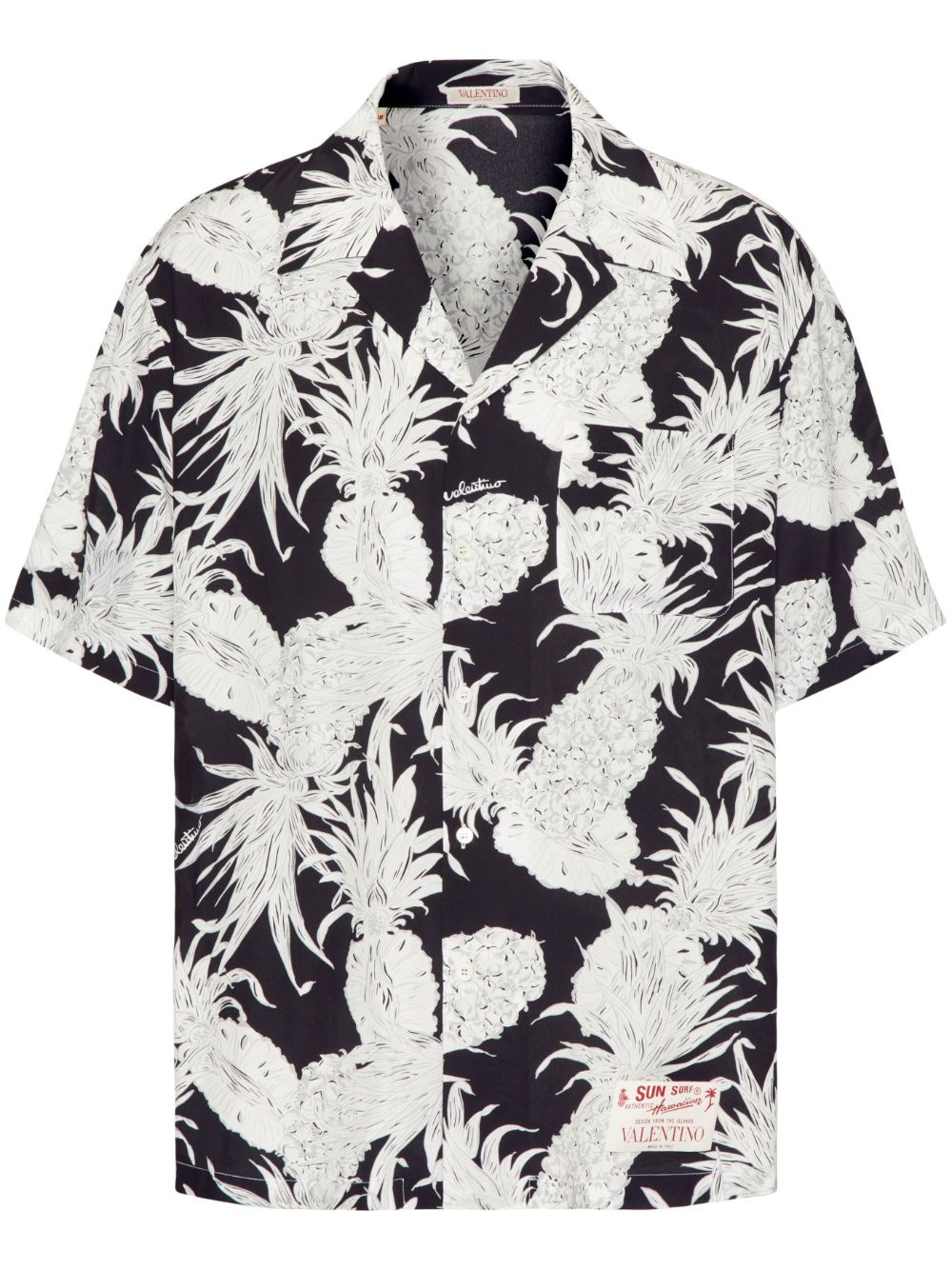 pineapple-print short-sleeve shirt - 1