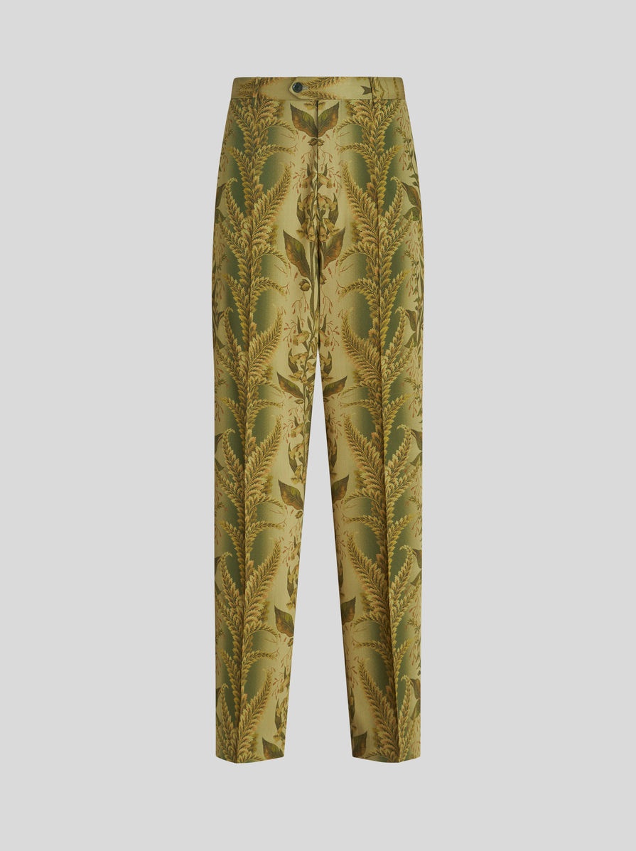 TROUSERS WITH FOLIAGE PRINT - 1