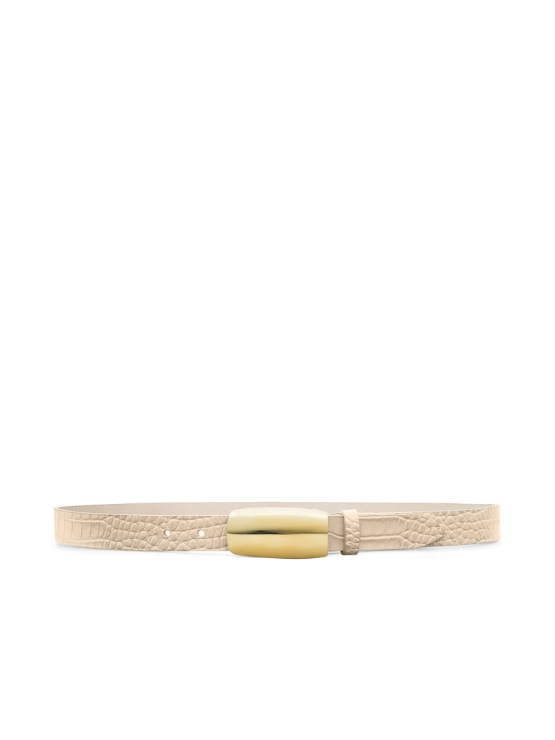L'AGENCE Marlowe Croc-Embossed Leather Belt outlook