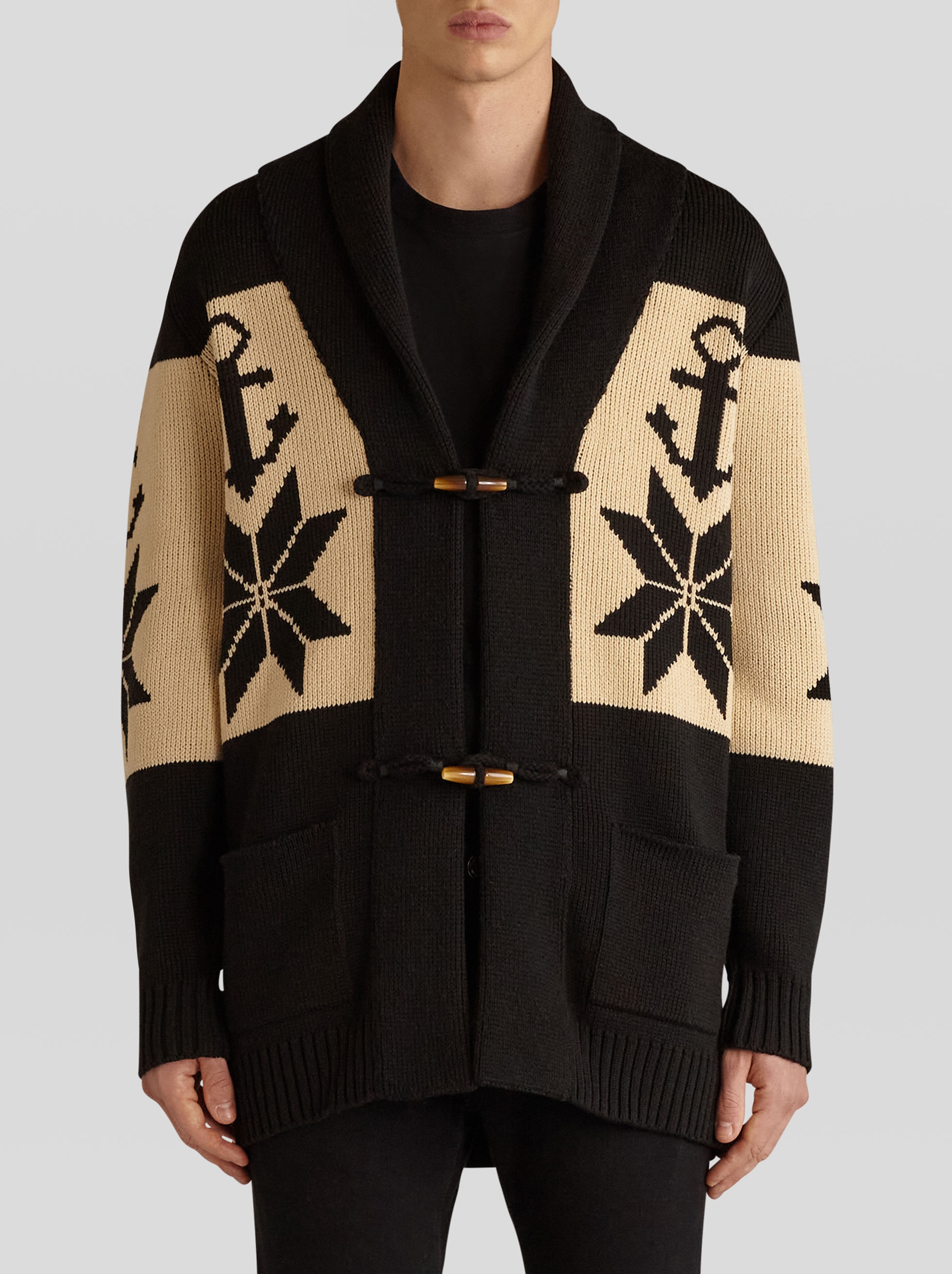 INTARSIA CARDIGAN WITH TOGGLES - 2