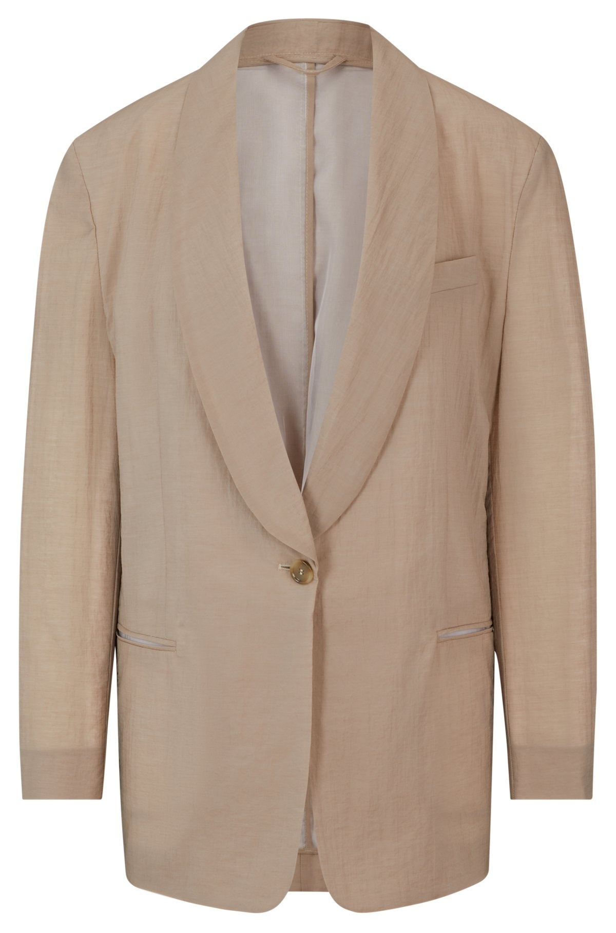 SINGLE-BUTTON JACKET WITH SHAWL LAPELS - 1