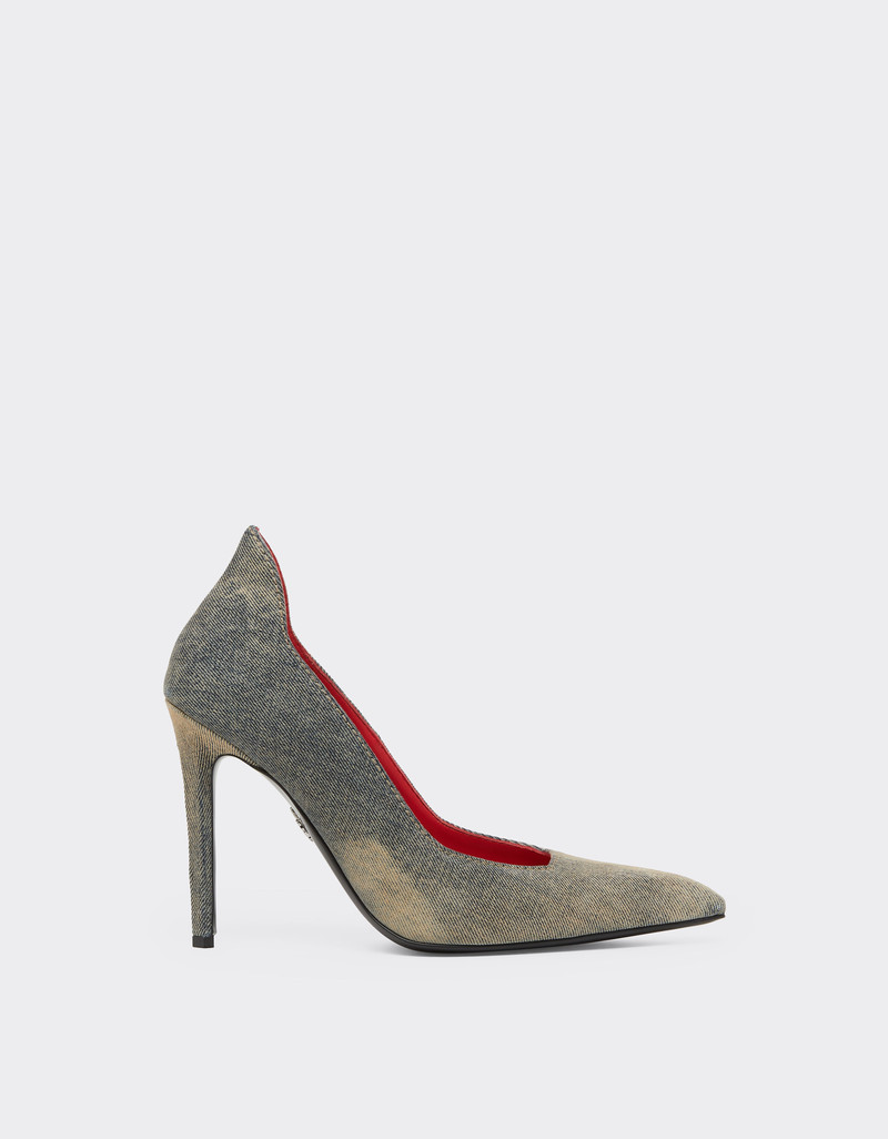 Stone-washed denim pumps 1