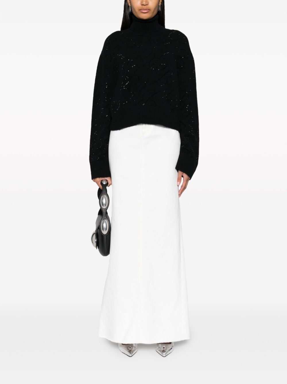 crystal-embellished knitted jumper - 2