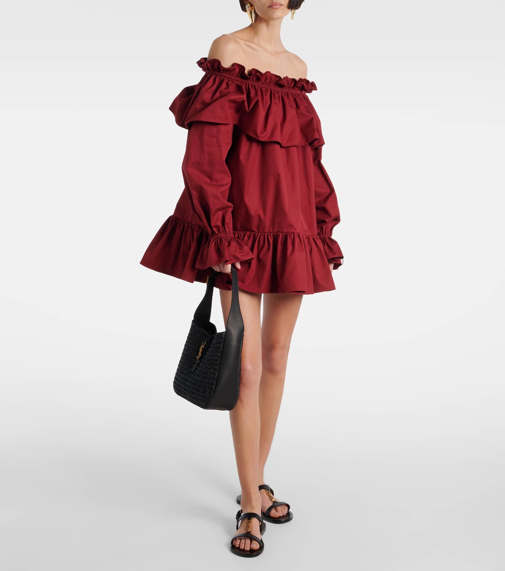 Le 5 à 7 Supple Small raffia shoulder bag - 5