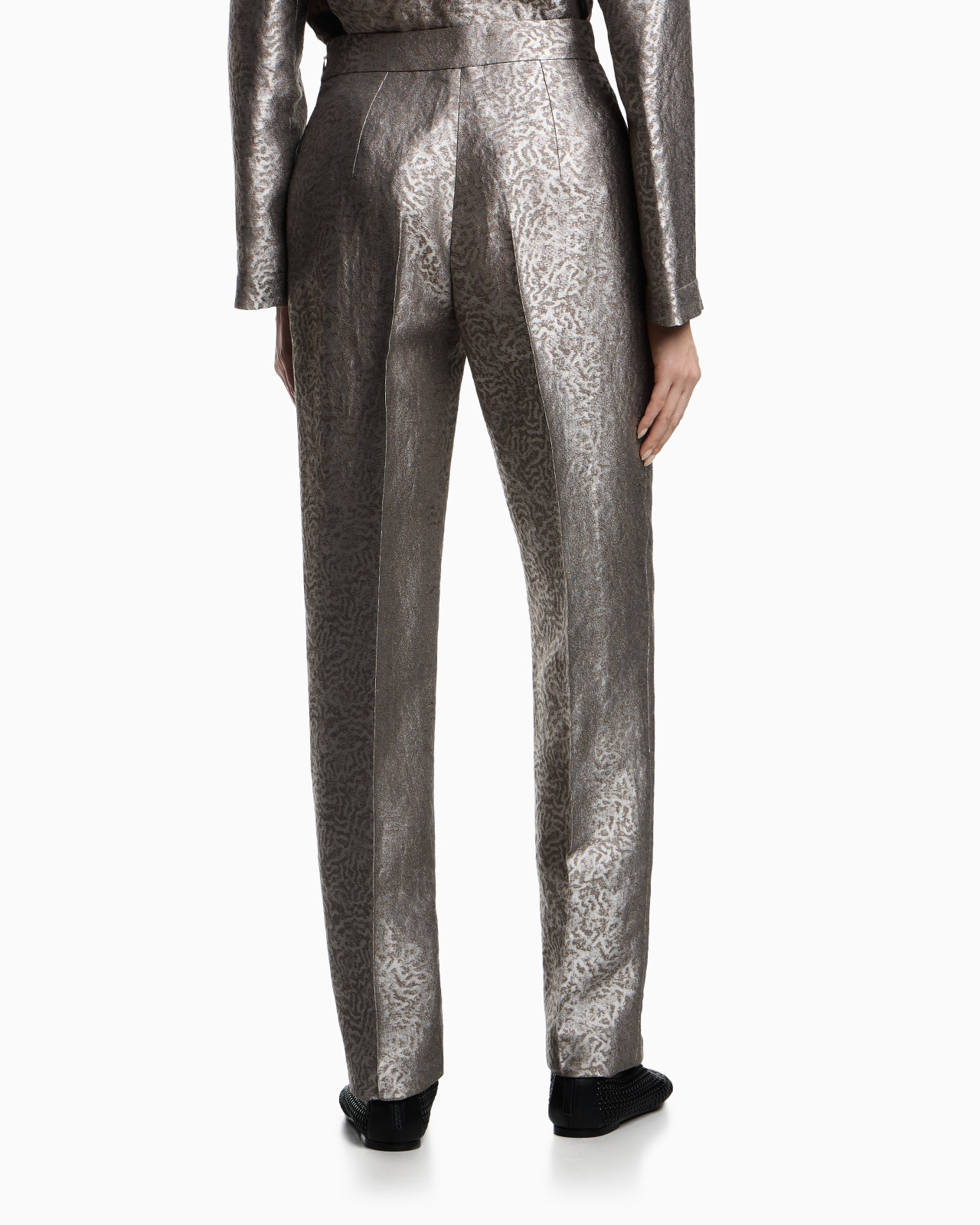 CAMOUFLAGE JACQUARD LINEN BLEND TROUSERS - 3