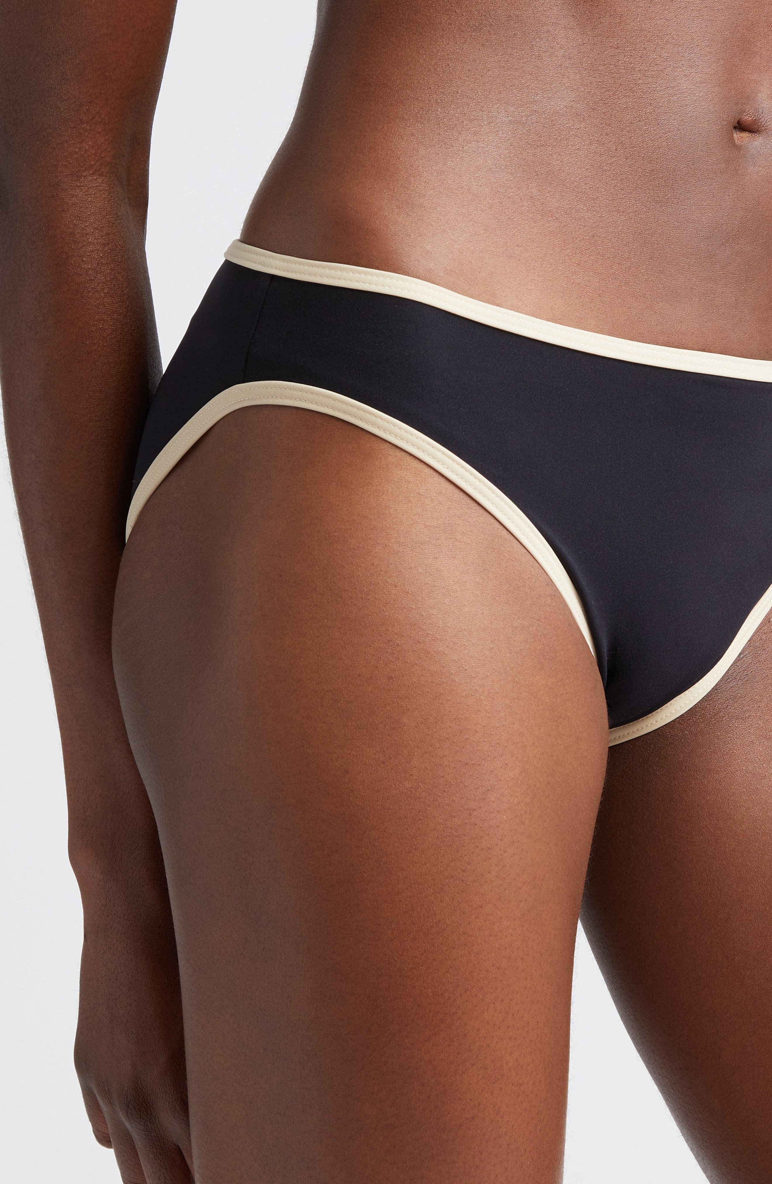 TOTEME Stripe Edge Bikini Bottoms in Black at Nordstrom - 4