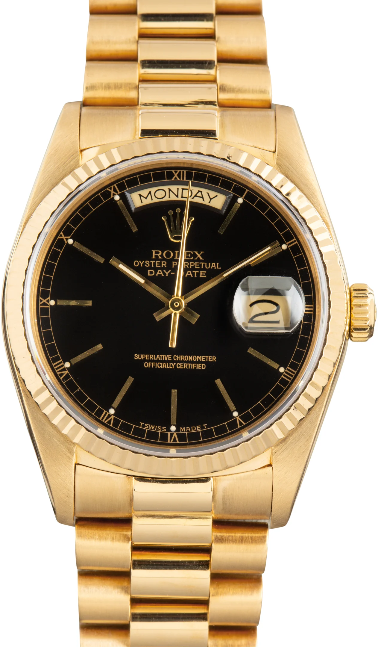 Used President Rolex Day-Date 36 Ref 18038 Black Dial - 1