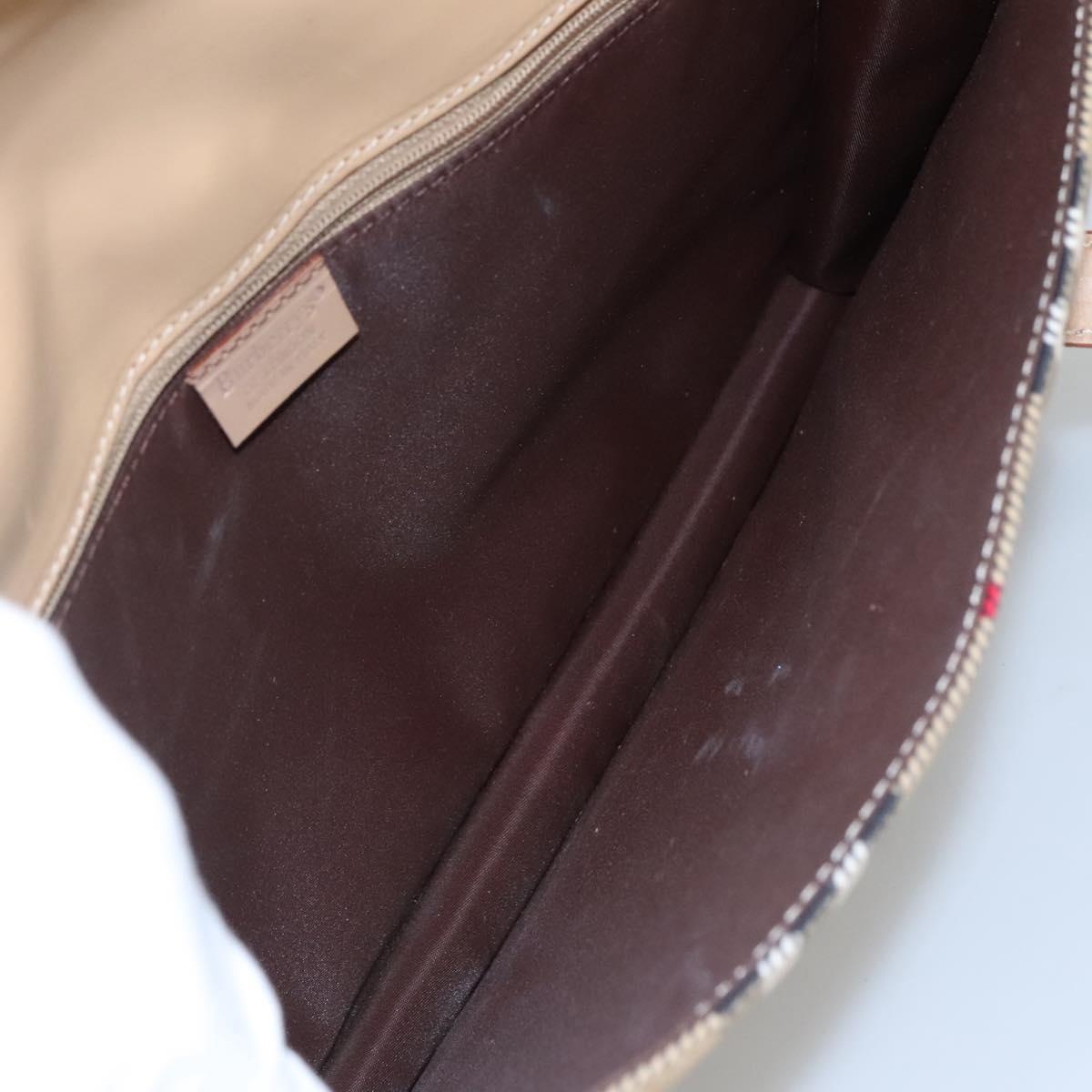 Burberry Nova Check Shoulder Bag Nylon Beige Gold - 11