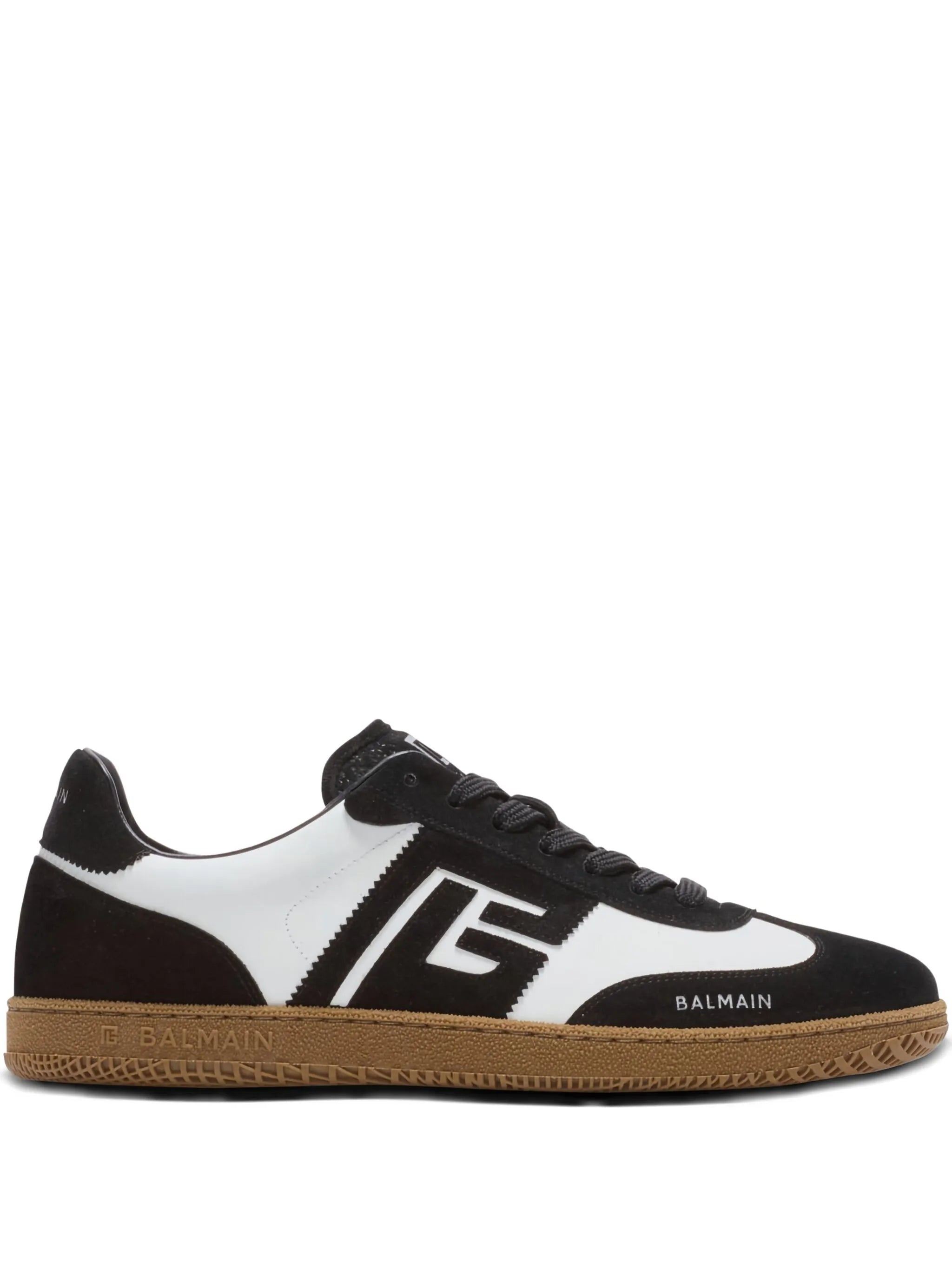 Balmain Swan Suede-leather Logo Sneakers - 1