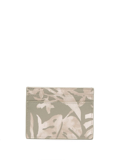 SAINT LAURENT leaf-print compact cardholder outlook