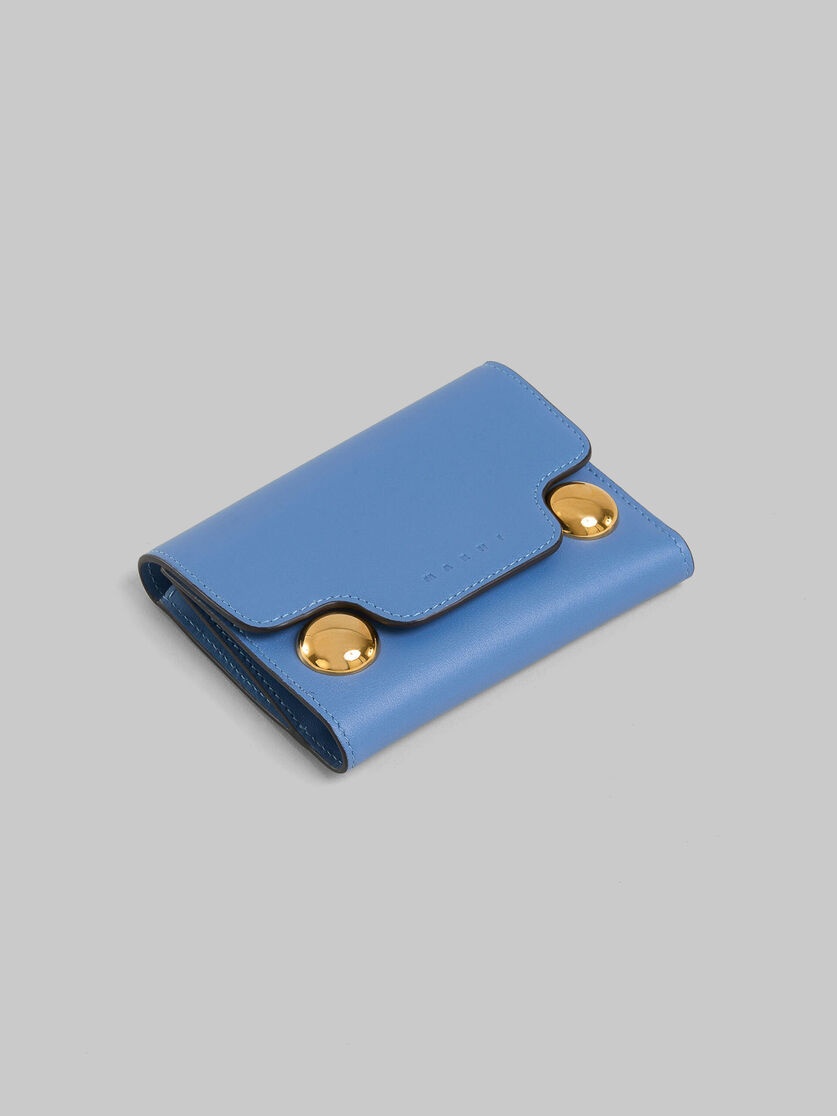 BLUE LEATHER TRUNKAROO TRIFOLD WALLET - 4