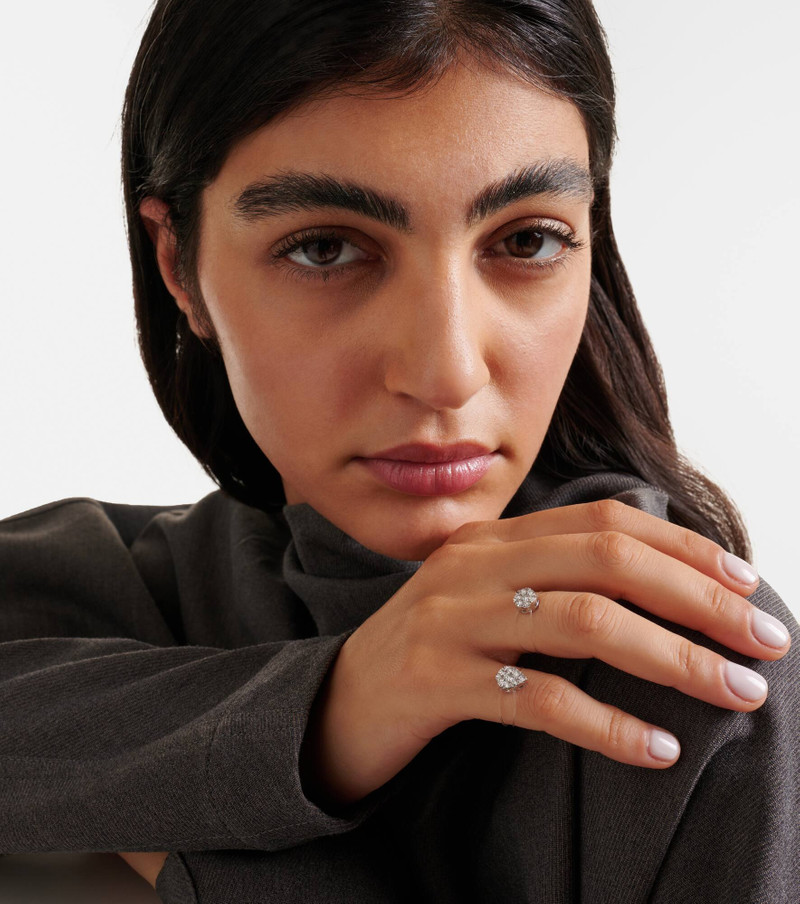 PERSÉE Floating 18kt white gold ring with diamond outlook