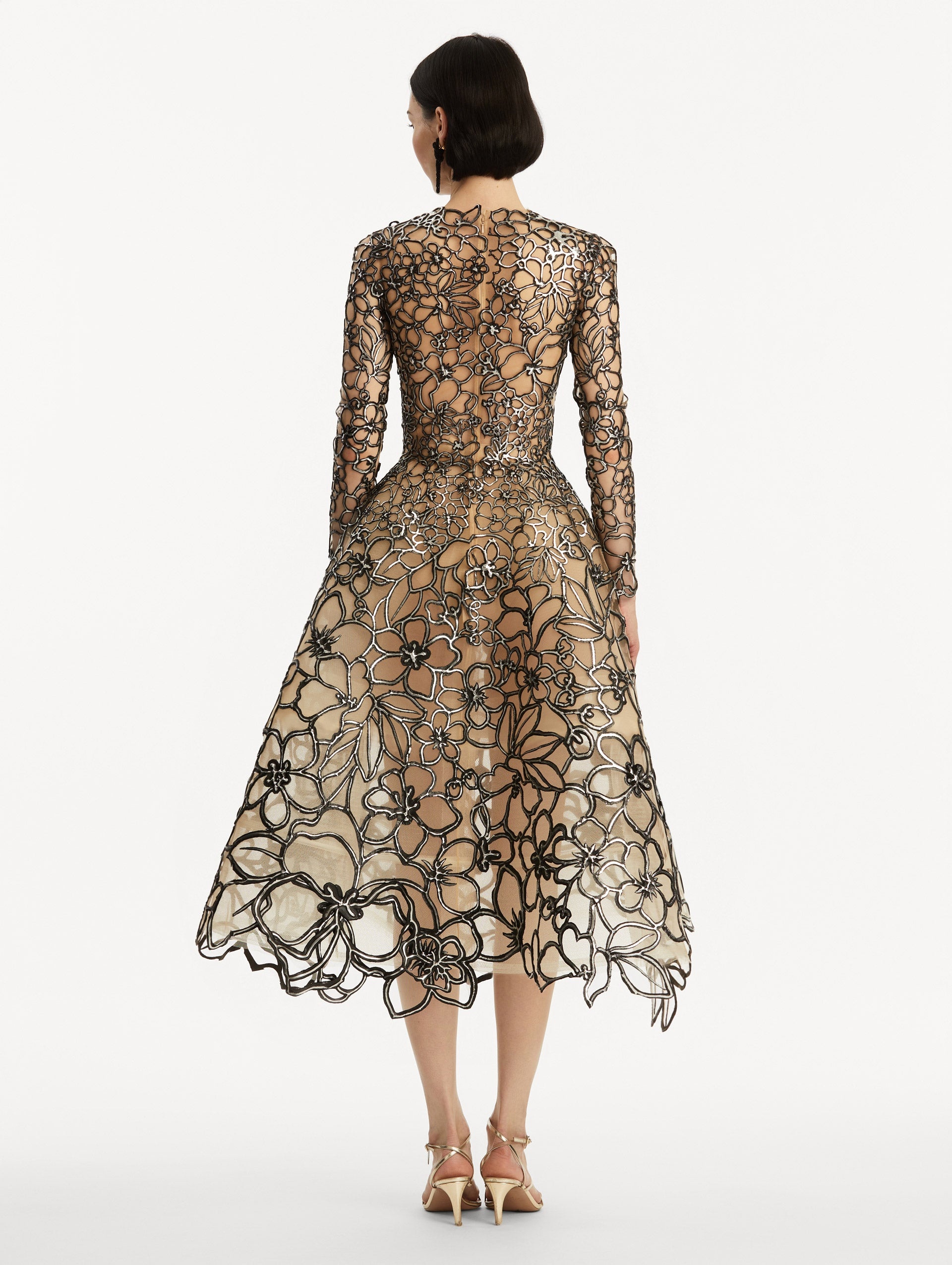 RUBBER LACE ILLUSION TULLE GOWN - 3