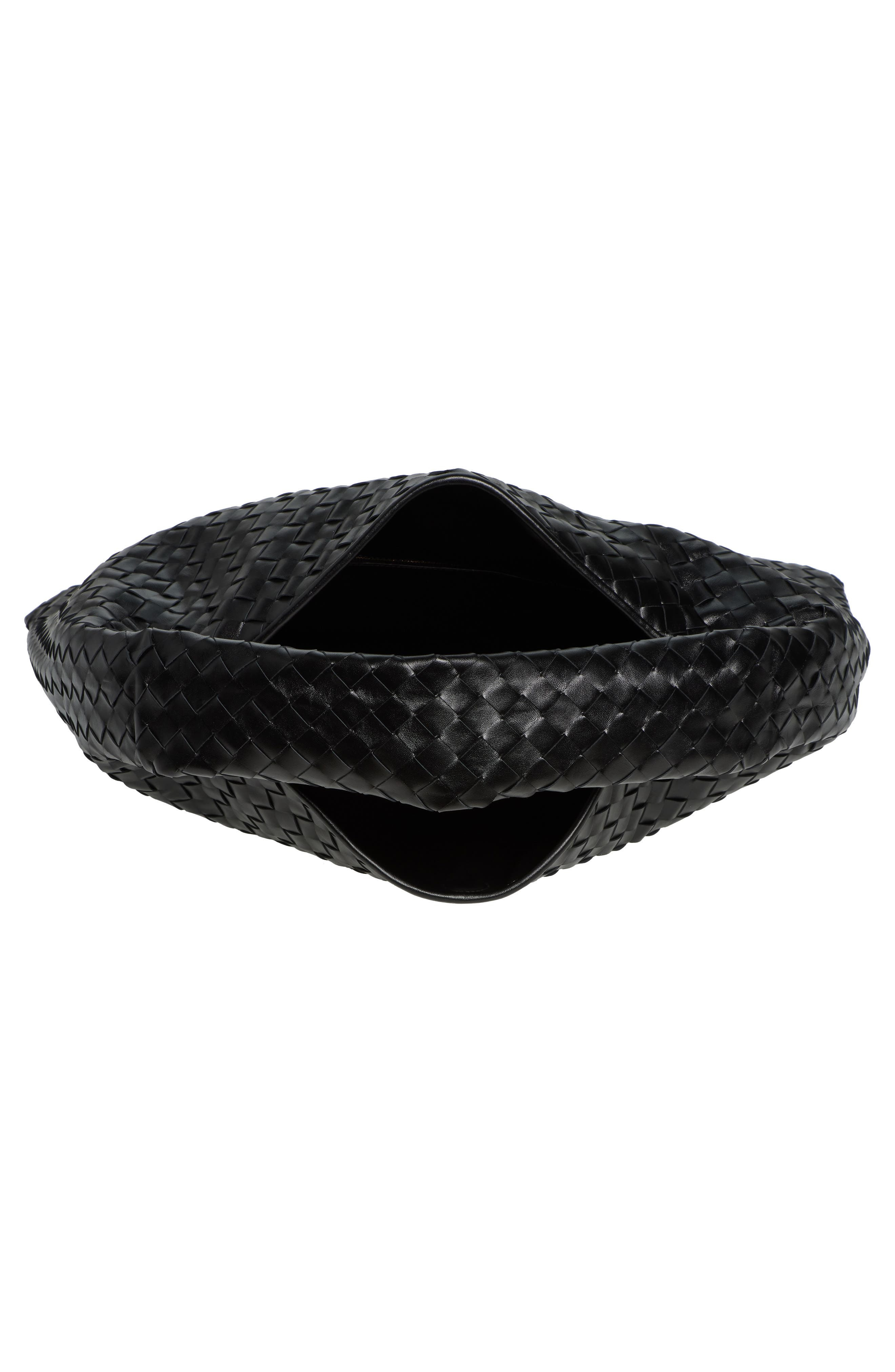 Bottega Veneta Large Hop Intrecciato Leather Hobo Bag in 1019 Black-M Brass at Nordstrom - 5