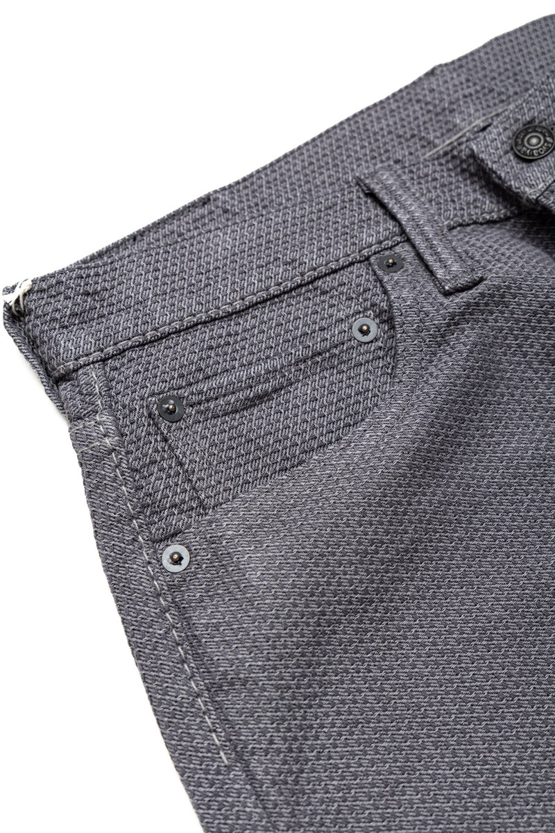 1178-GRY 12oz Sashiko 5P Pants Regular Fit - Heather Grey x Black 6