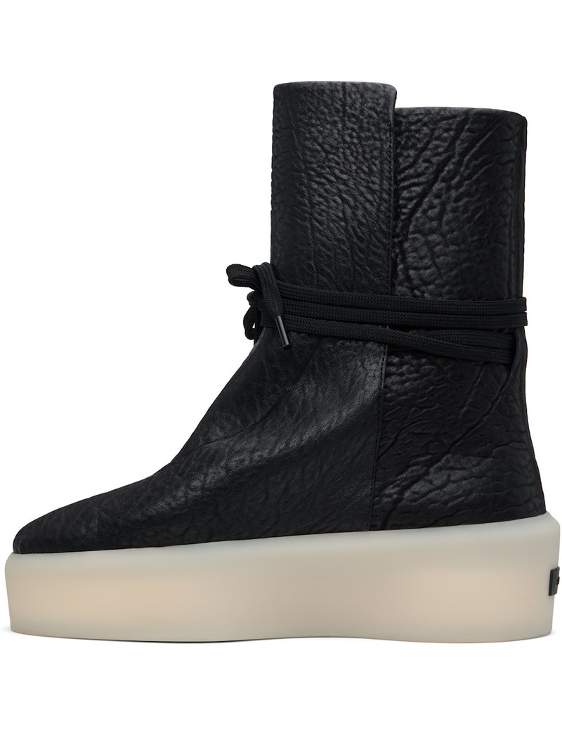 Black Pebbled Leather Boots 3