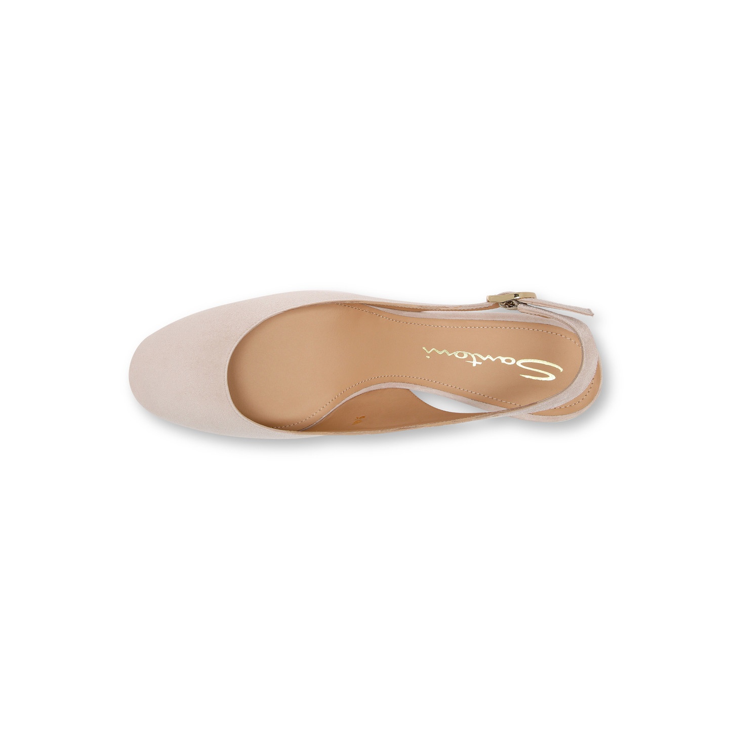 Women's pink suede low-heel slingback - 5