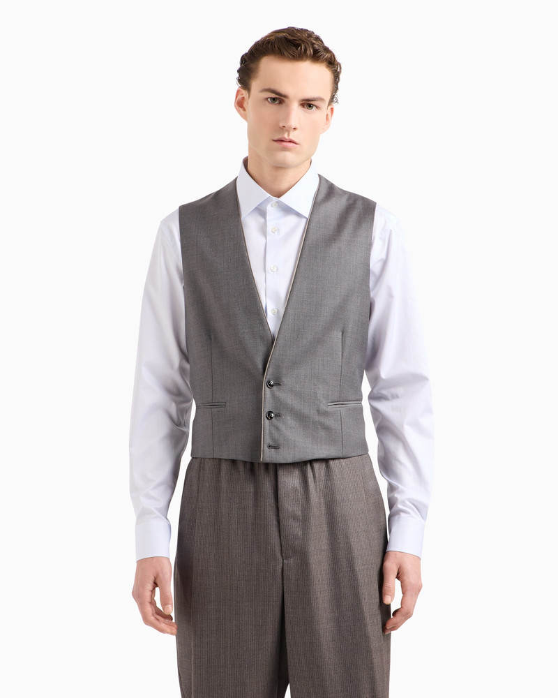 GIORGIO ARMANI SINGLE-BREASTED WAISTCOAT IN VIRGIN WOOL AND CASHMERE outlook