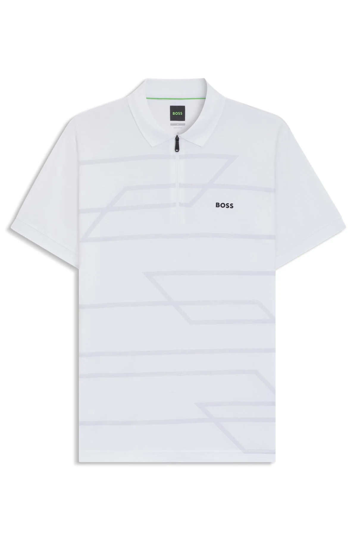 SLIM-FIT POLO SHIRT IN OXFORD COTTON WITH PRINTED FRONT PANEL - 1