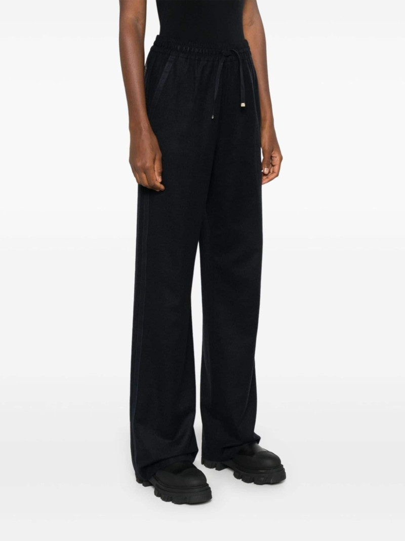 logo-appliqué felted straight trousers 3