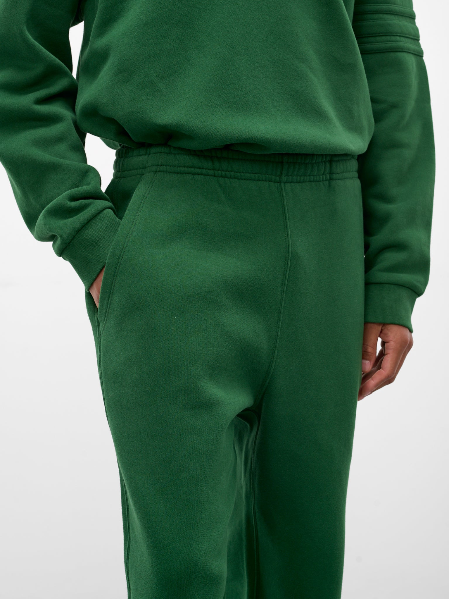 Green Cotton Cuffed Joggers - 5