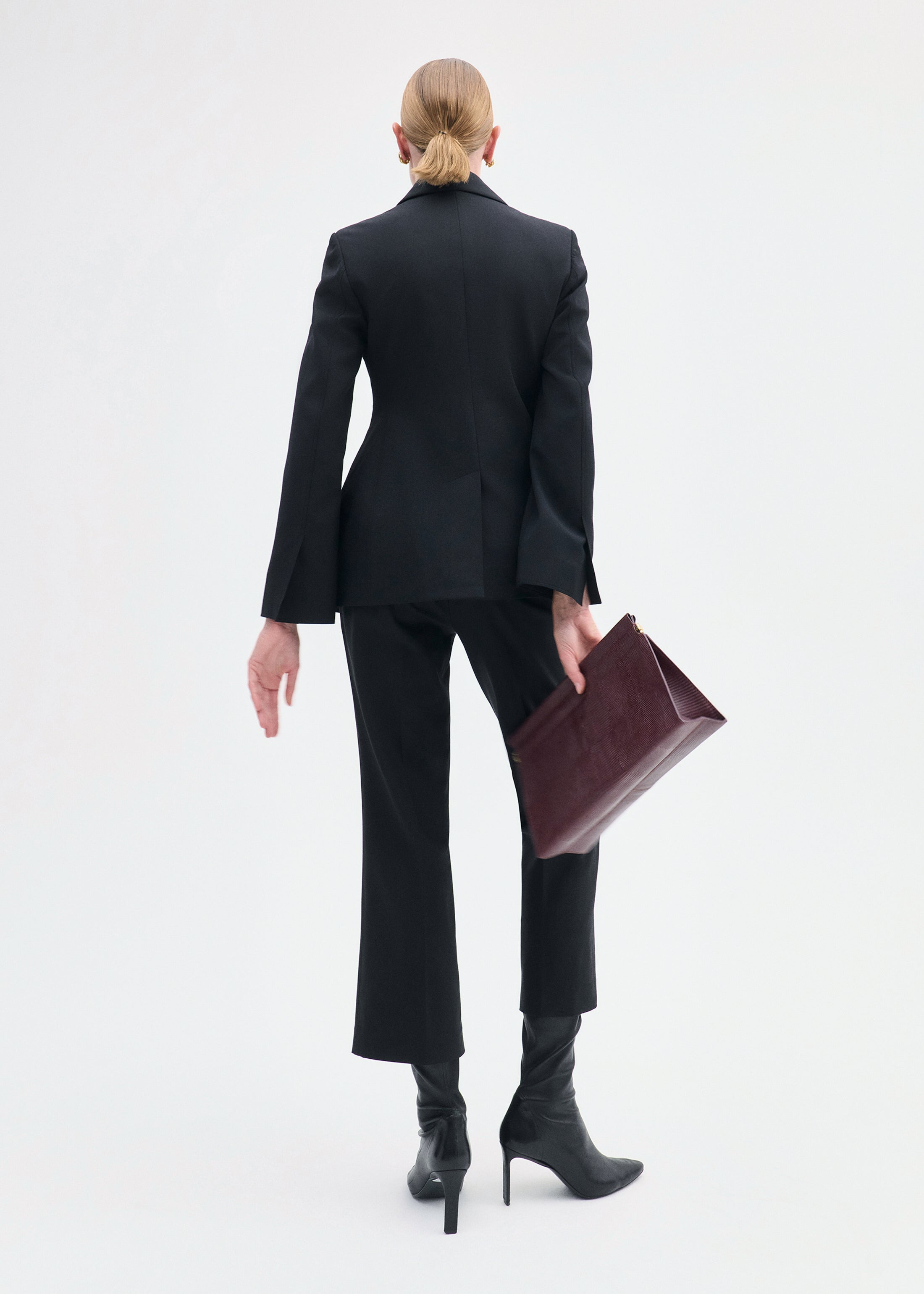 Double Breasted Fitted Blazer in Virgin Wool - 3