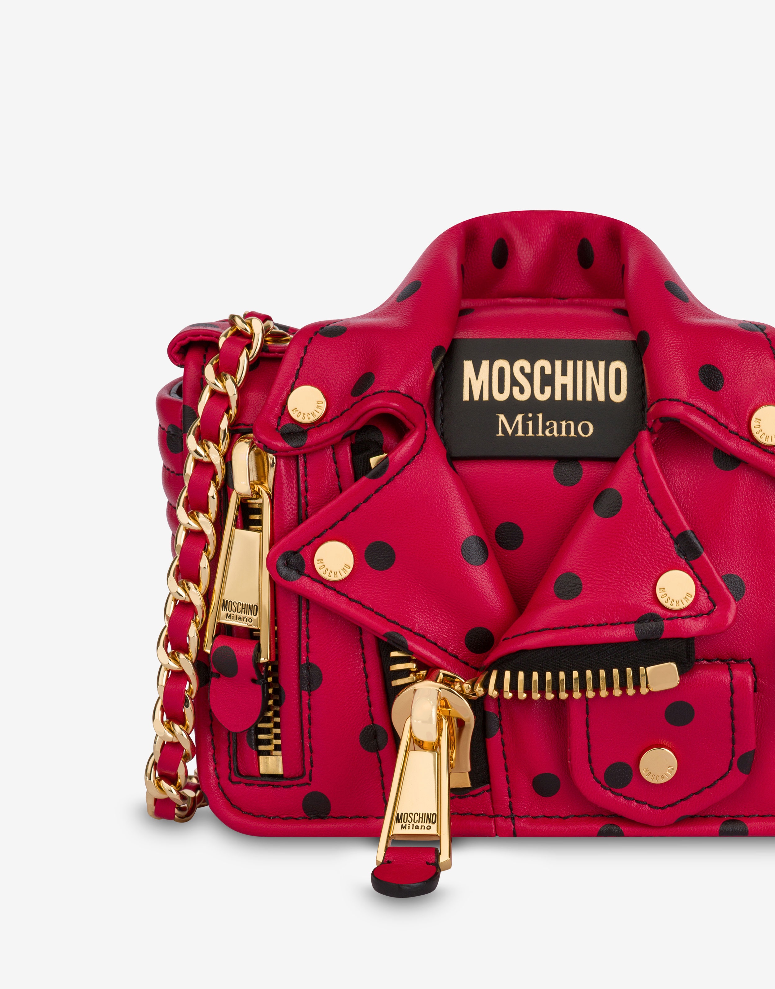 ALL-OVER POLKA DOTS MOSCHINO BIKER BAG - 4