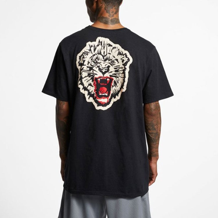 Nike LeBron James xATOMS Crossover Limited Tiger Head Printing Short Sleeve Black CD0936-010 - 4
