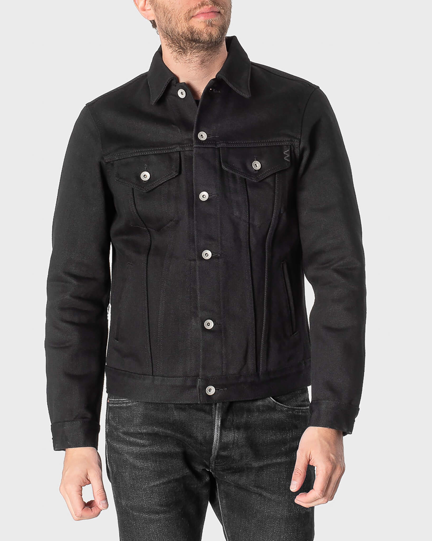 IH-9526PJ 21oz Non-Fade Denim Modified Type III Jacket - Superblack - 2