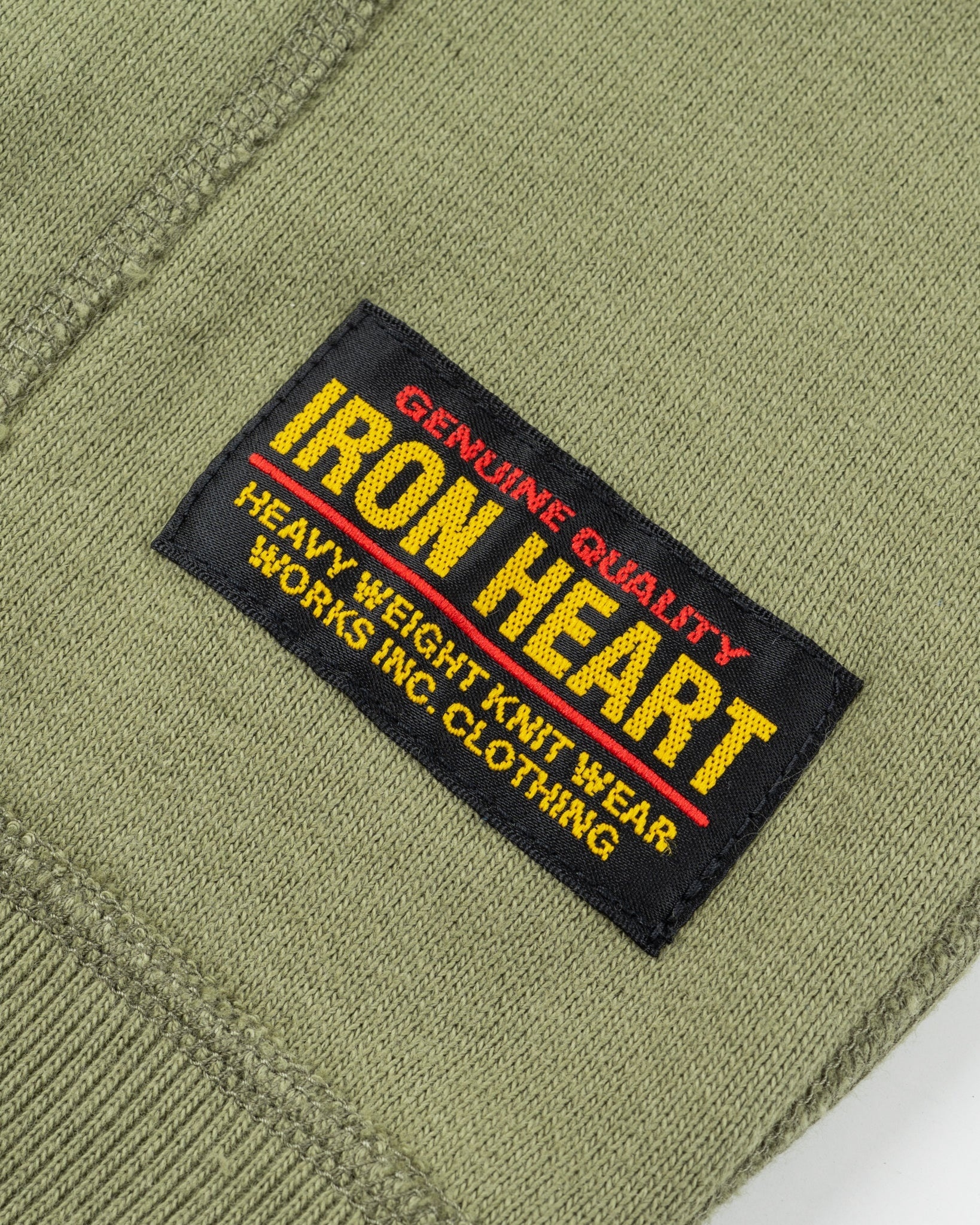 IHSW-10-OLV 14oz Ultra Heavy Loopwheel Cotton Zip Hoodie Olive - 9