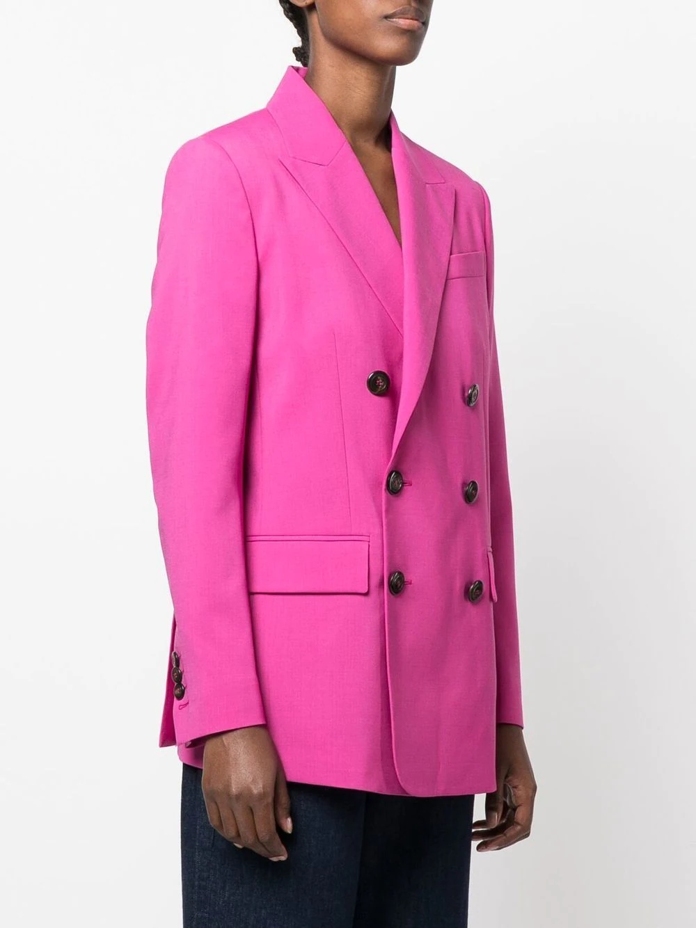 peak-lapel double-breasted blazer - 3