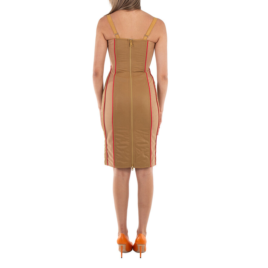Burberry Ladies Camel Alanis Corset Mini Dress - 6
