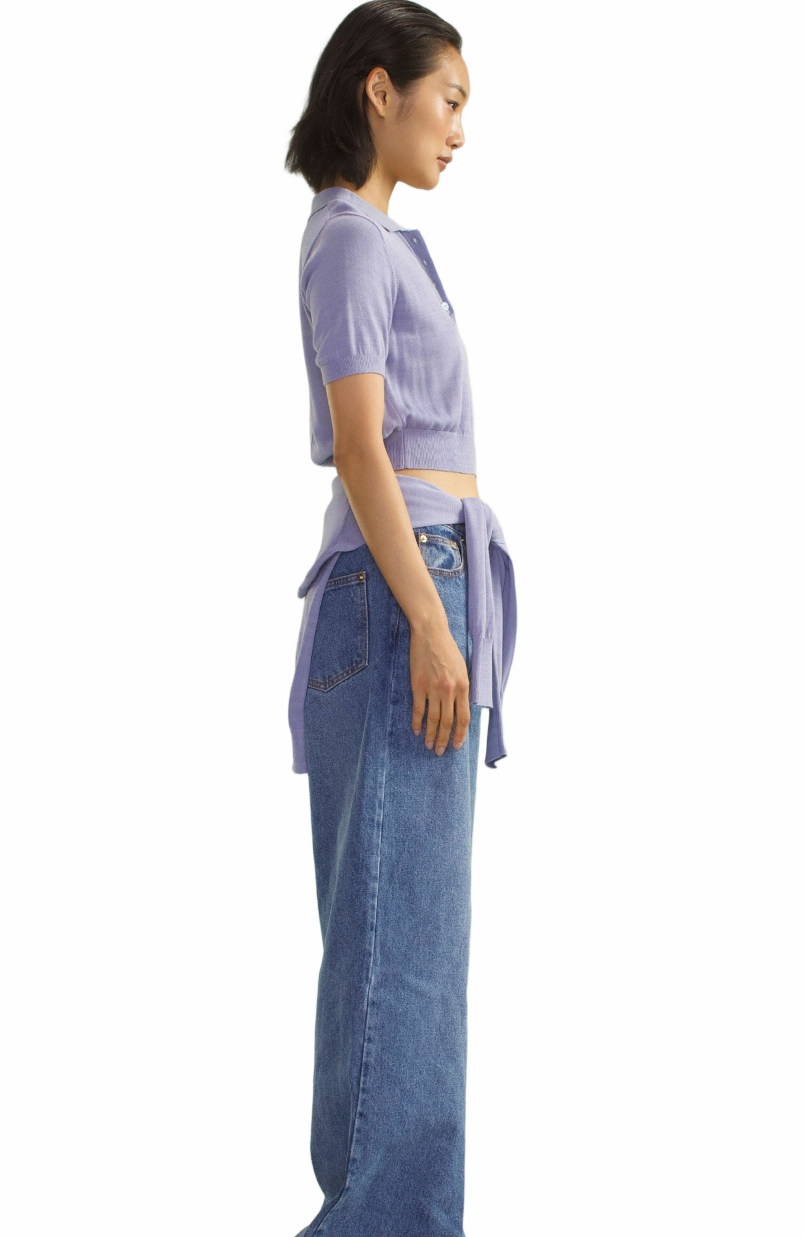 Cynthia Rowley Aspen Knit Polo in Periwinkle at Nordstrom - 2