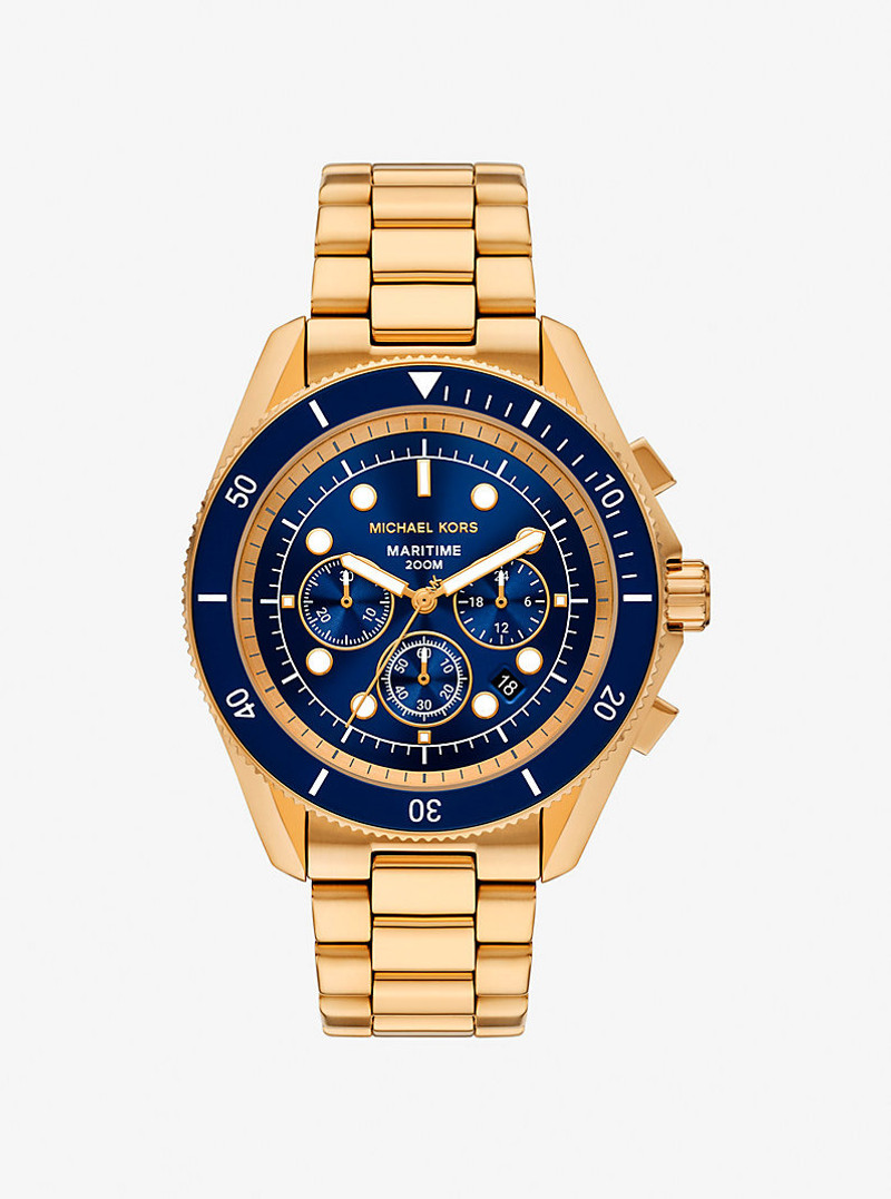 Oversized Maritime Gold-Tone Watch 1