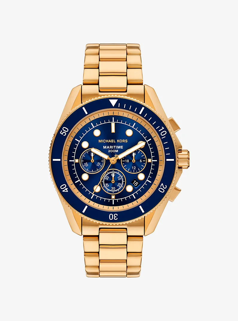 Oversized Maritime Gold-Tone Watch - 1