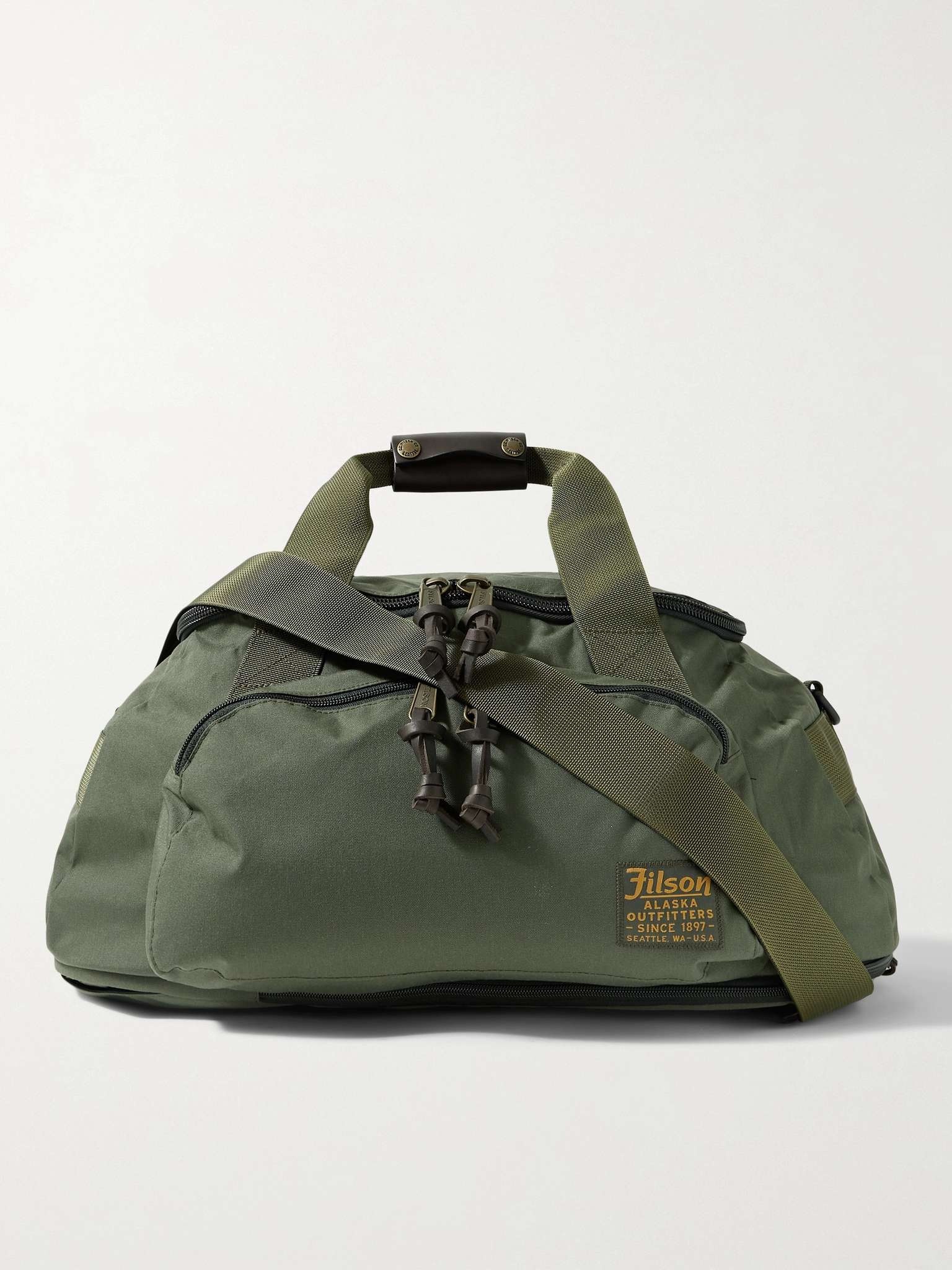 Leather-Trimmed Nylon Duffle Bag - 1