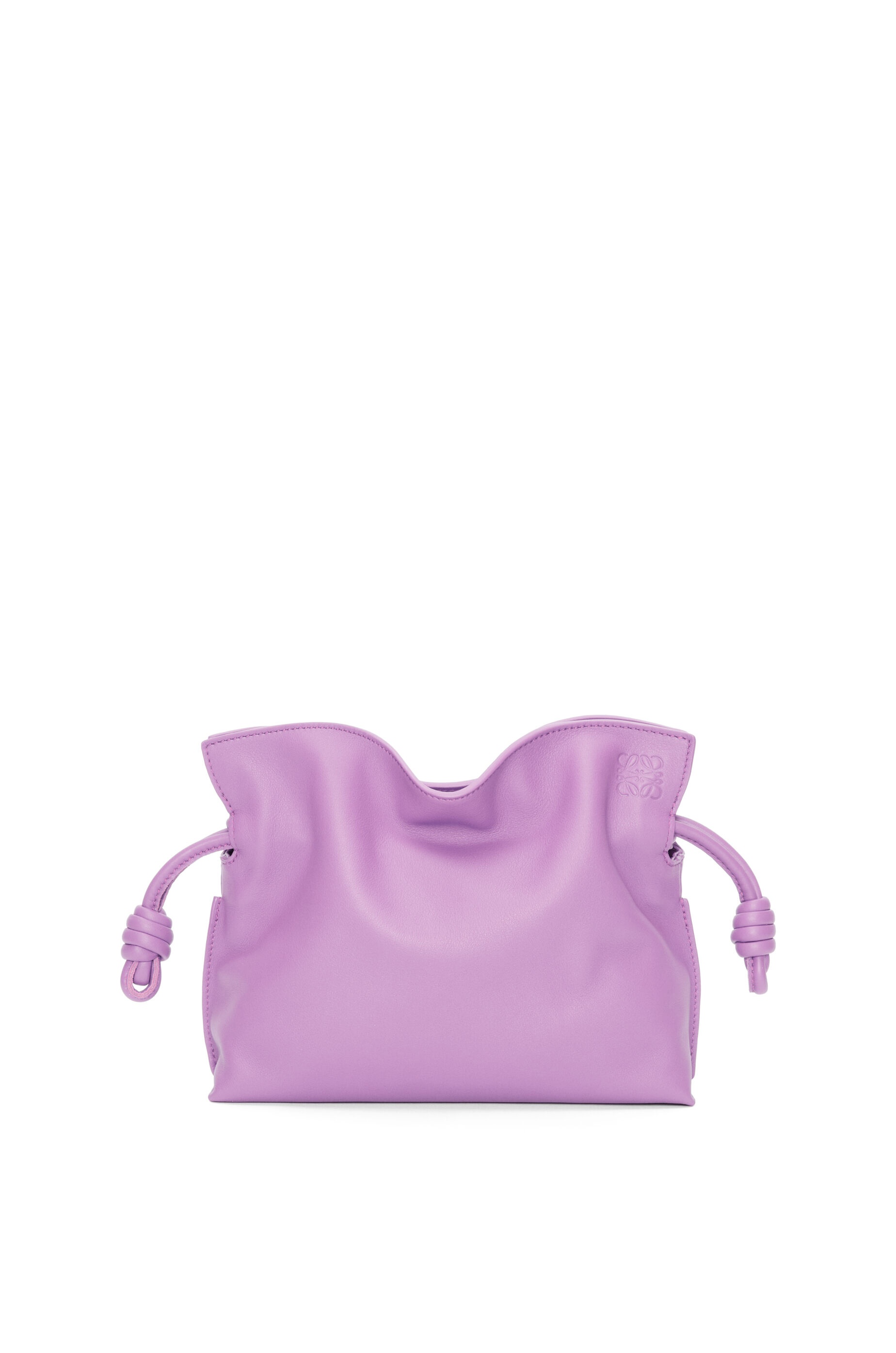 Mini Flamenco clutch in nappa calfskin & Anagram strap in jacquard and calfskin - 1