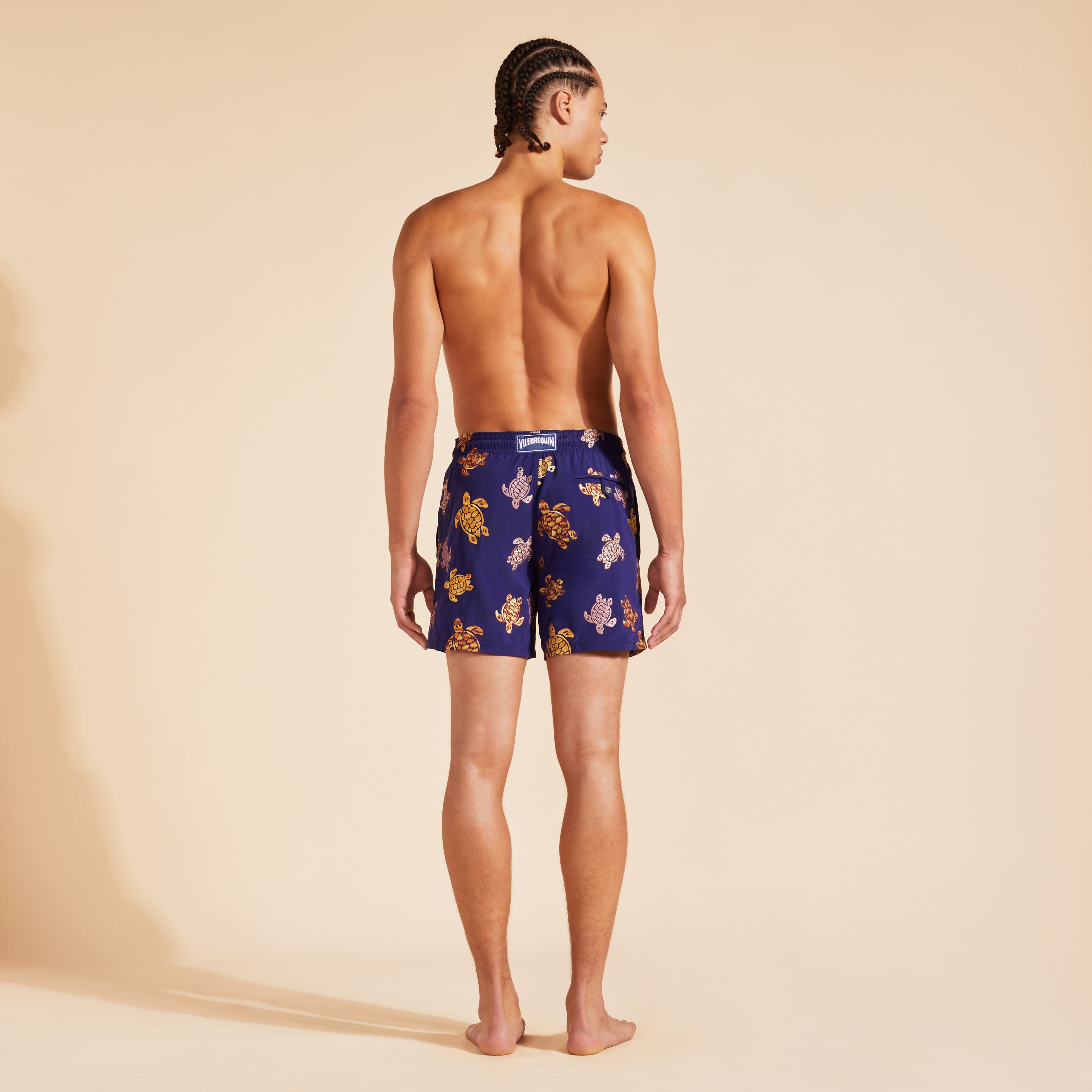 Vilebrequin Men Swim Shorts Embroidered Tortue Multicolore