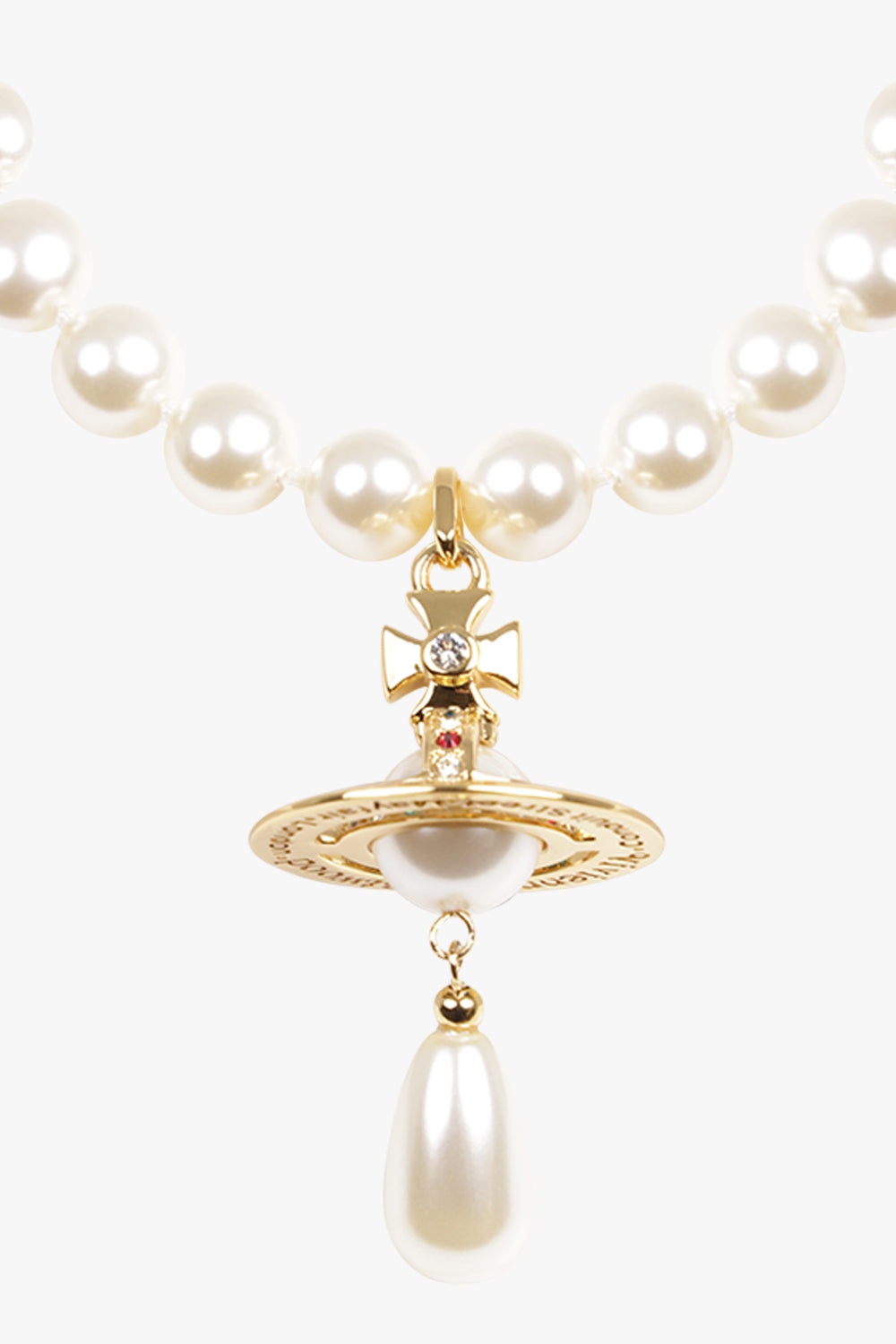 ONE ROW PEARL DROP CHOKER | WHITE/GOLD - 2