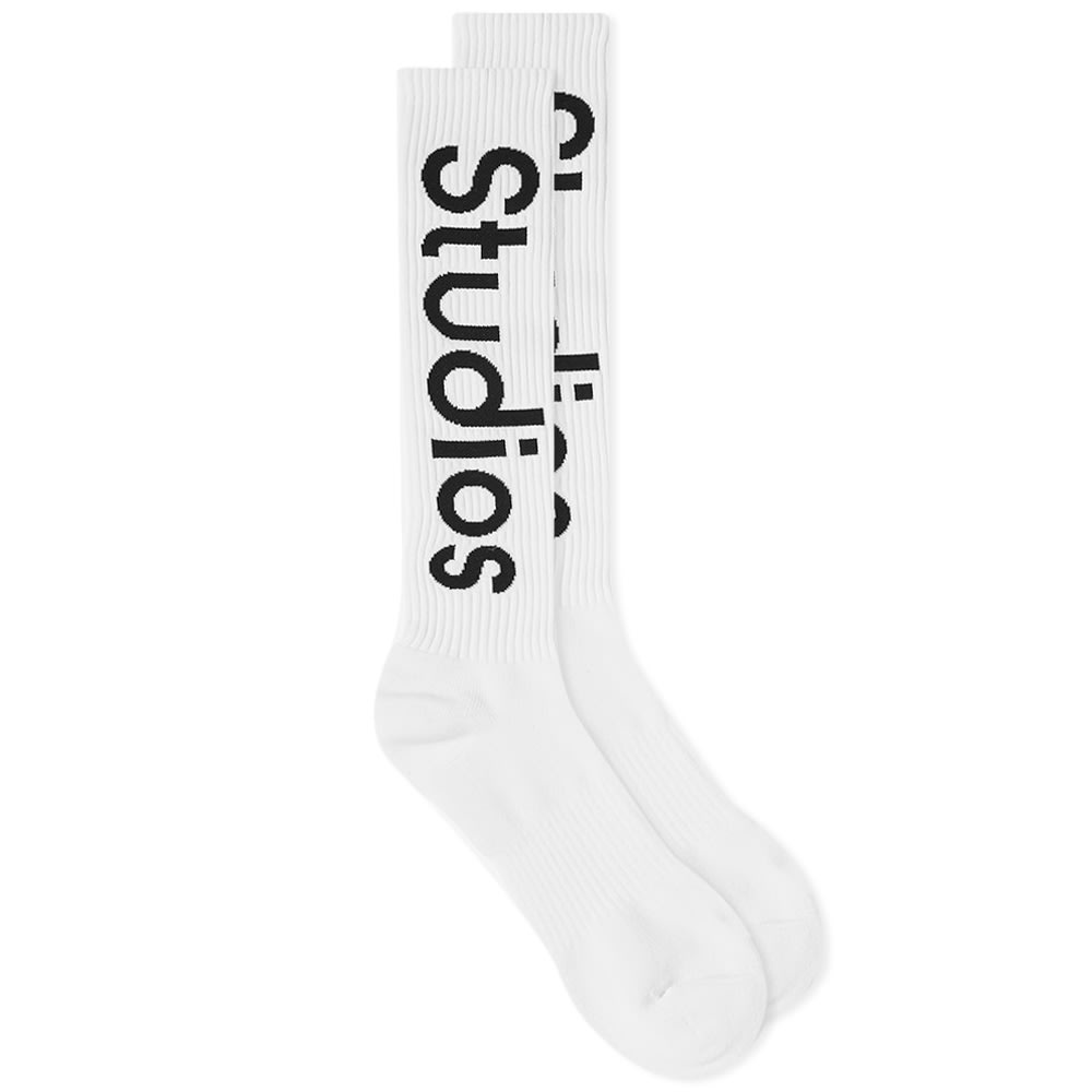 Acne Studios Long Rib Logo Sock - 1