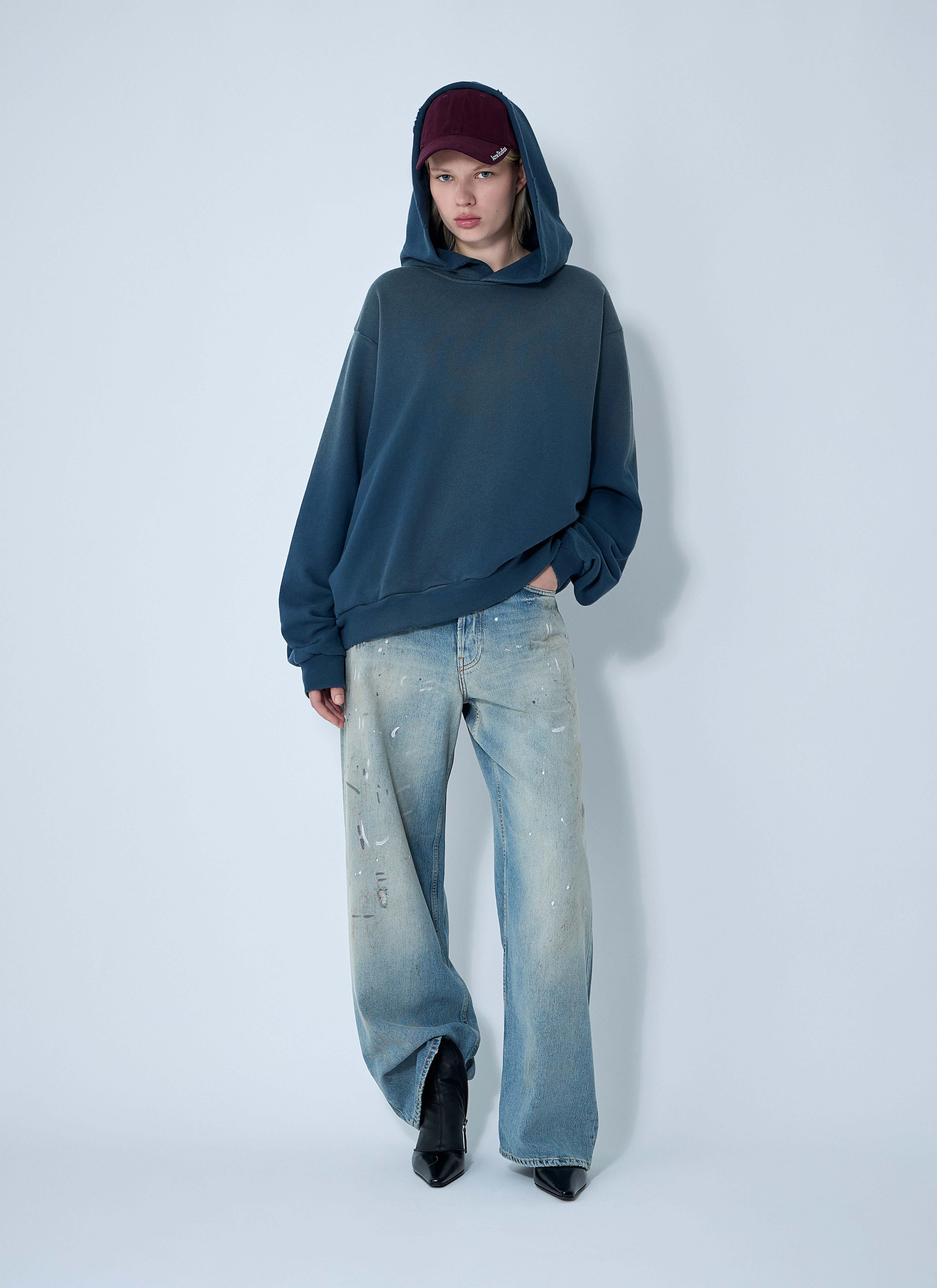 Hooded Logo Motif Sweatshirt - 2