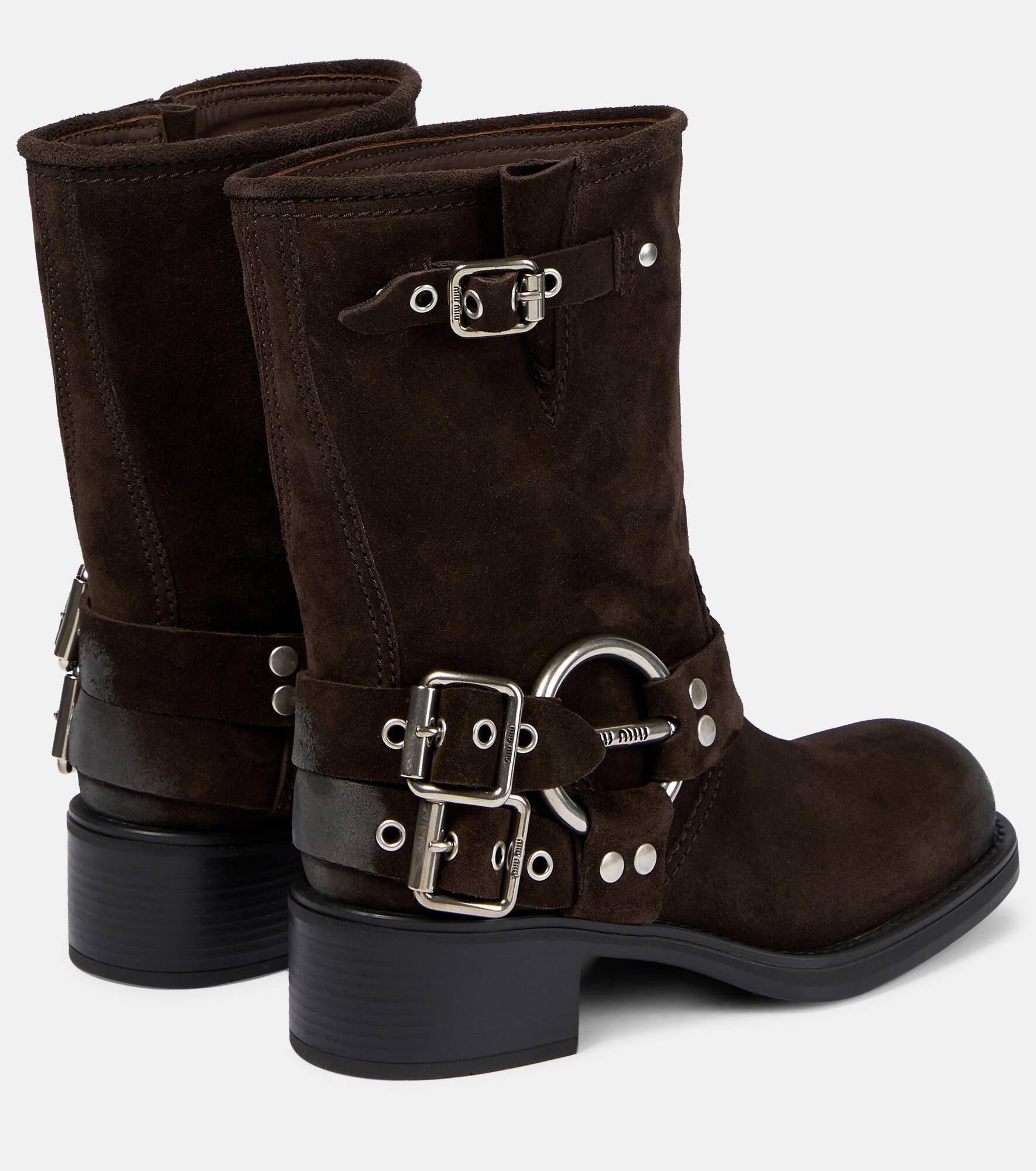 Miu Miu Studded suede ankle boots mytheresa REVERSIBLE