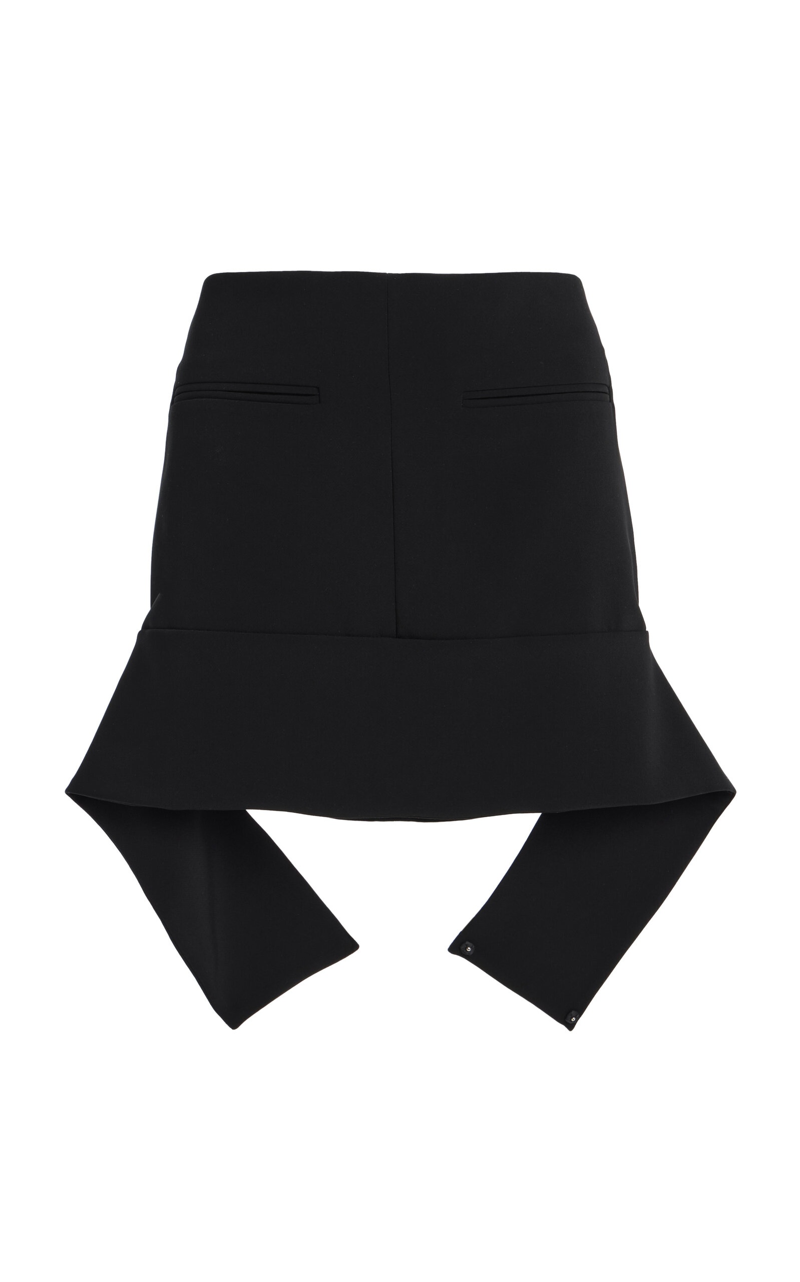 Reversed Belt Crepe Mini Skirt black - 1