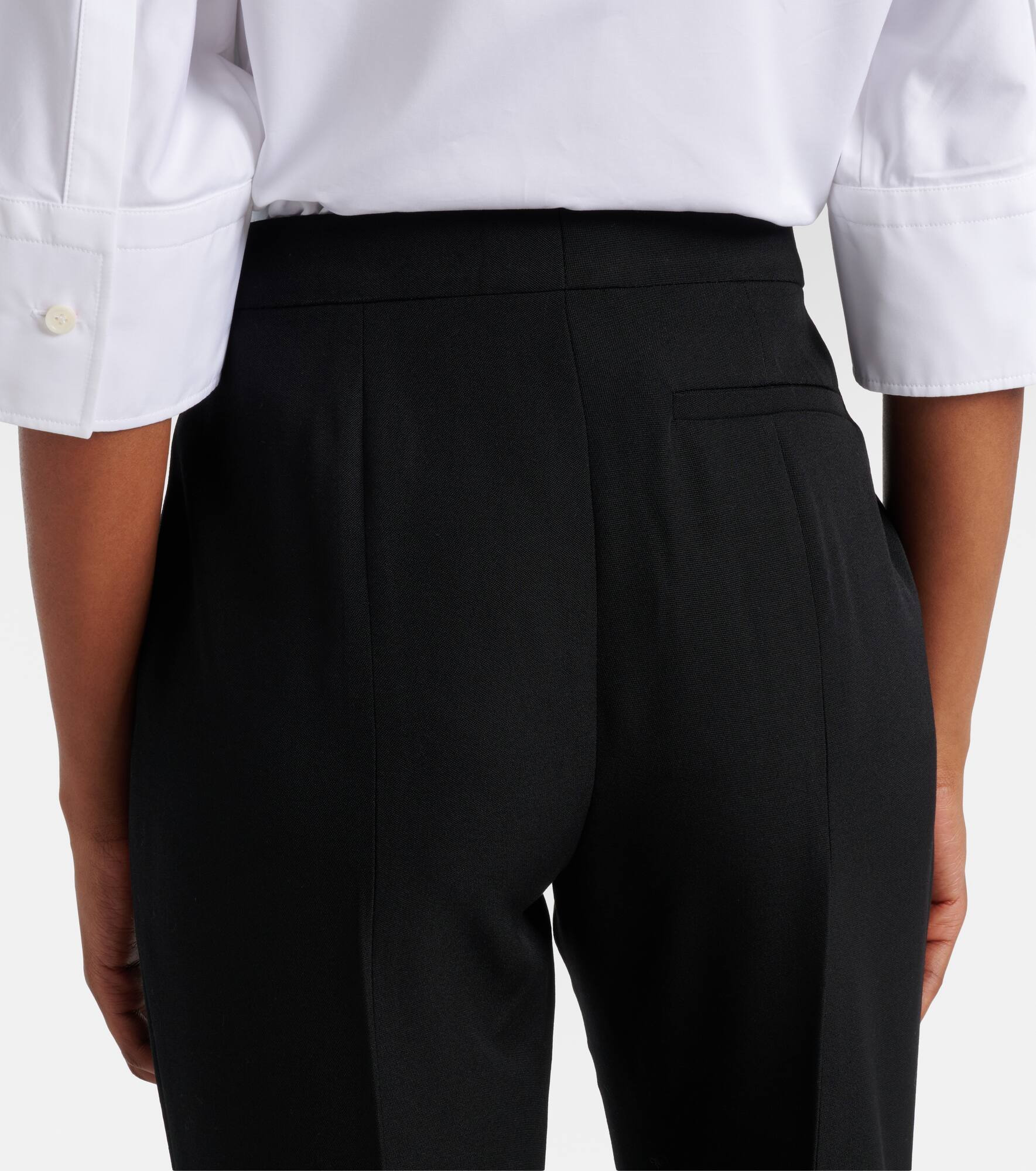 Mid-rise wool flared pants - 6