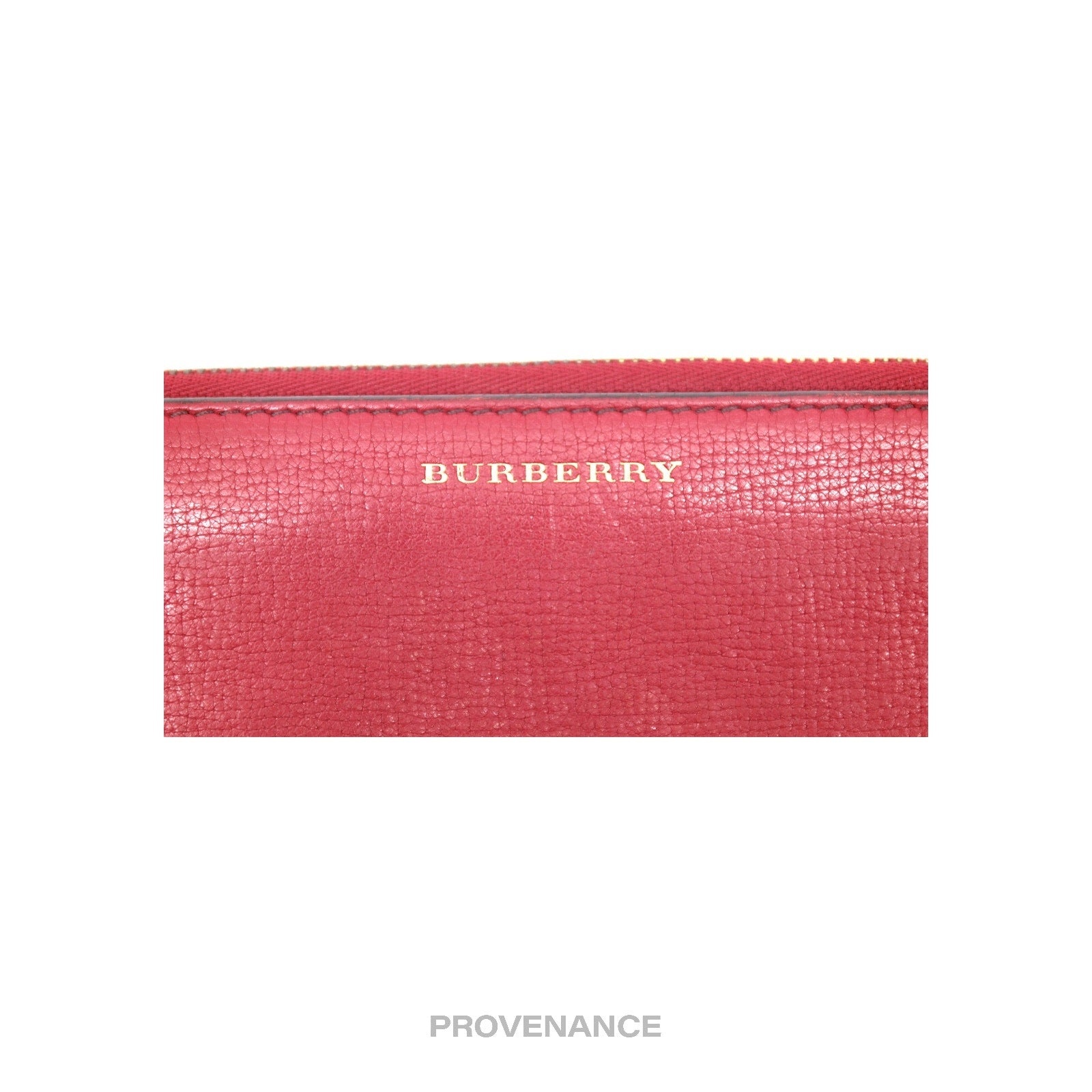 Burberry Burberry Logo Zip Long Wallet - Red Nova Check 