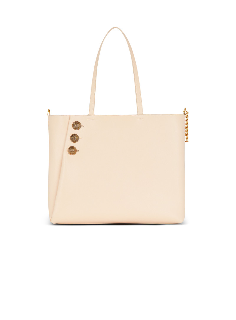 Emblème grained leather tote bag 7