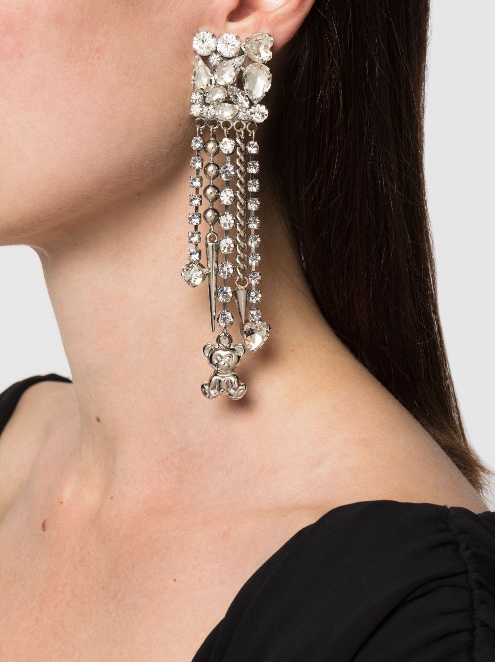 crystal-embellished chandelier earrings - 2